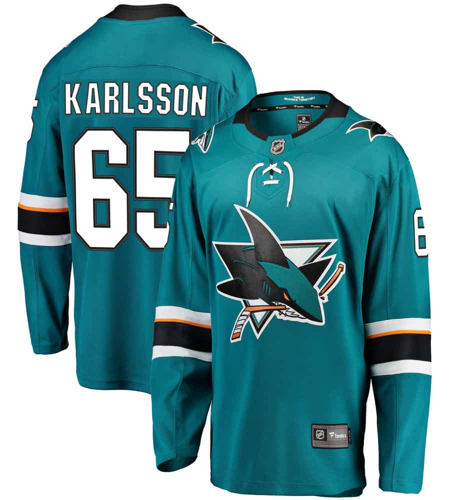 Erik Karlsson San Jose Sharks Home Premier Breakaway Player Jersey - Teal - Friend Lounge Store - Shop for All Things Jerseys Sports - PersonalJerseys