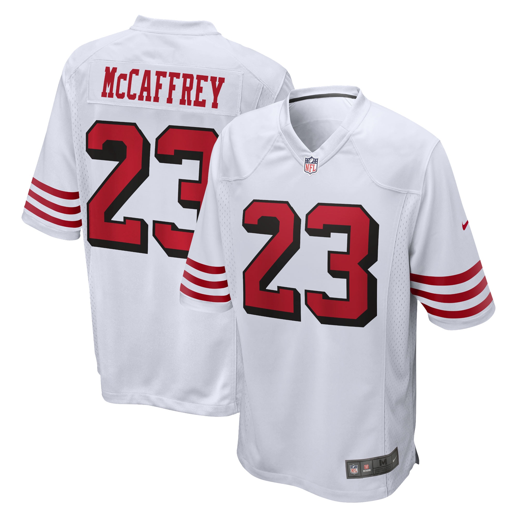 San Francisco 49ers Christian McCaffrey White Game Jersey for Youth Women Men - Friend Lounge Store - Shop for All Things Jerseys Sports - PersonalJerseys