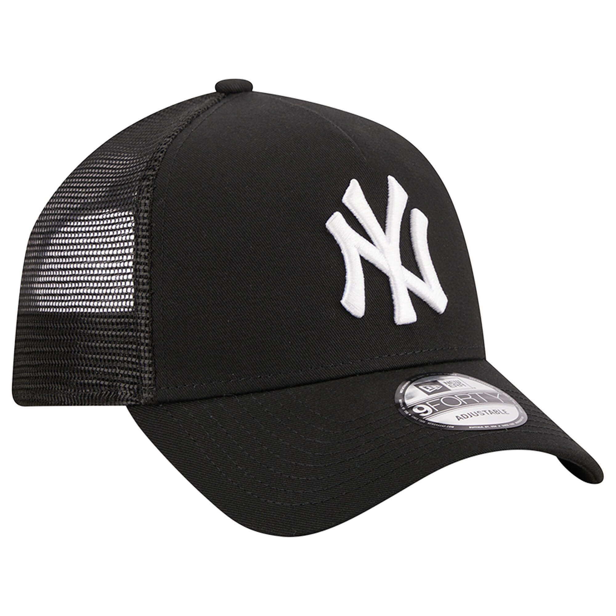 New York Yankees New Era A-Frame 9FORTY Trucker Adjustable Hat - Black - PersonalJerseys