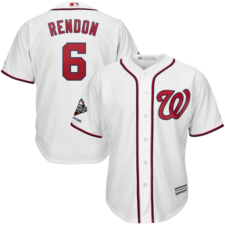 Anthony Rendon Washington Nationals Majestic 2019 World Series Champions Home Official Cool Base Bar Patch Player Jersey - White - Friend Lounge Store - Shop for All Things Jerseys Sports - PersonalJerseys
