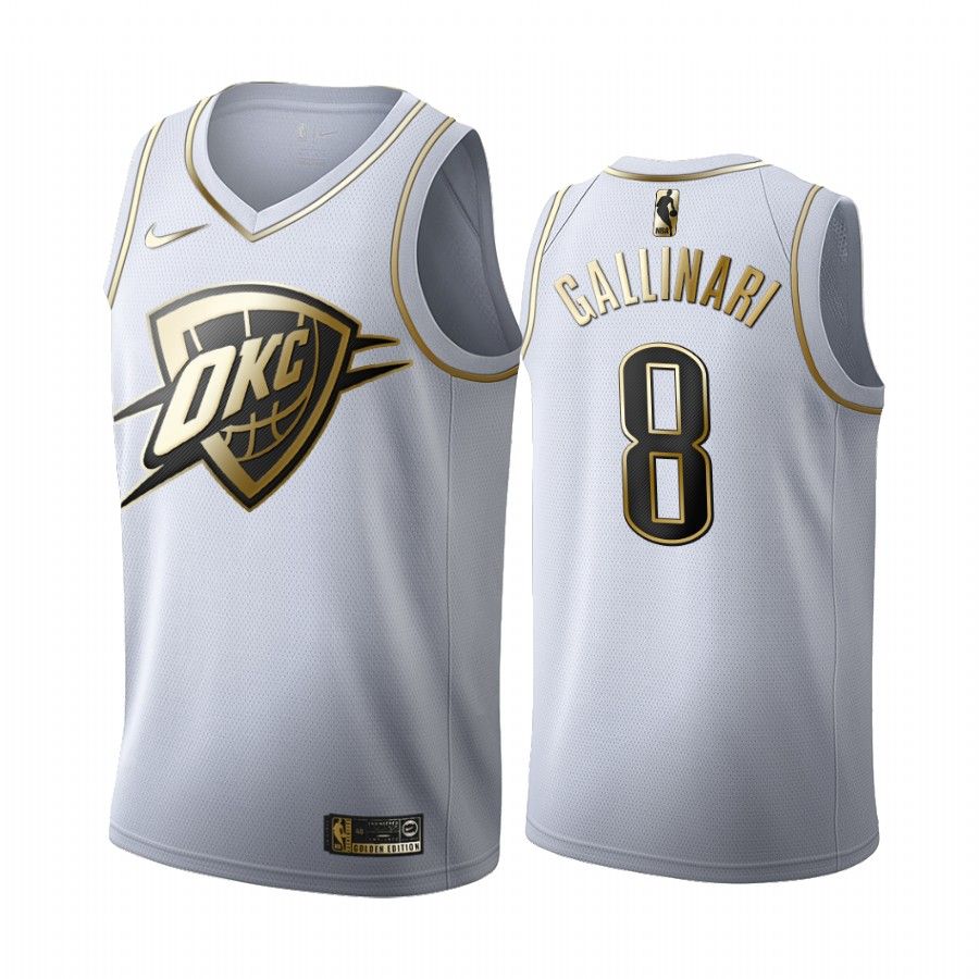 Danilo Gallinari #8 Oklahoma City Thunder White Golden Edition Jersey - Friend Lounge Store - Shop for All Things Jerseys Sports - PersonalJerseys