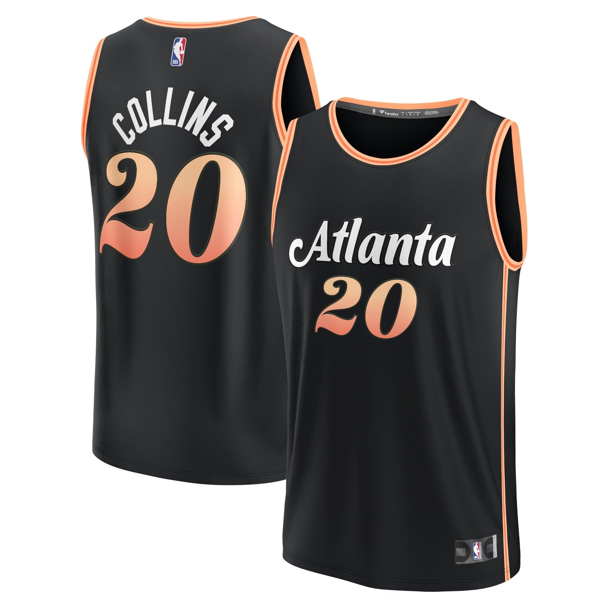 Men's Fanatics Branded John Collins Black Atlanta Hawks 2022/23 Fastbreak Jersey - City Edition - PersonalJerseys