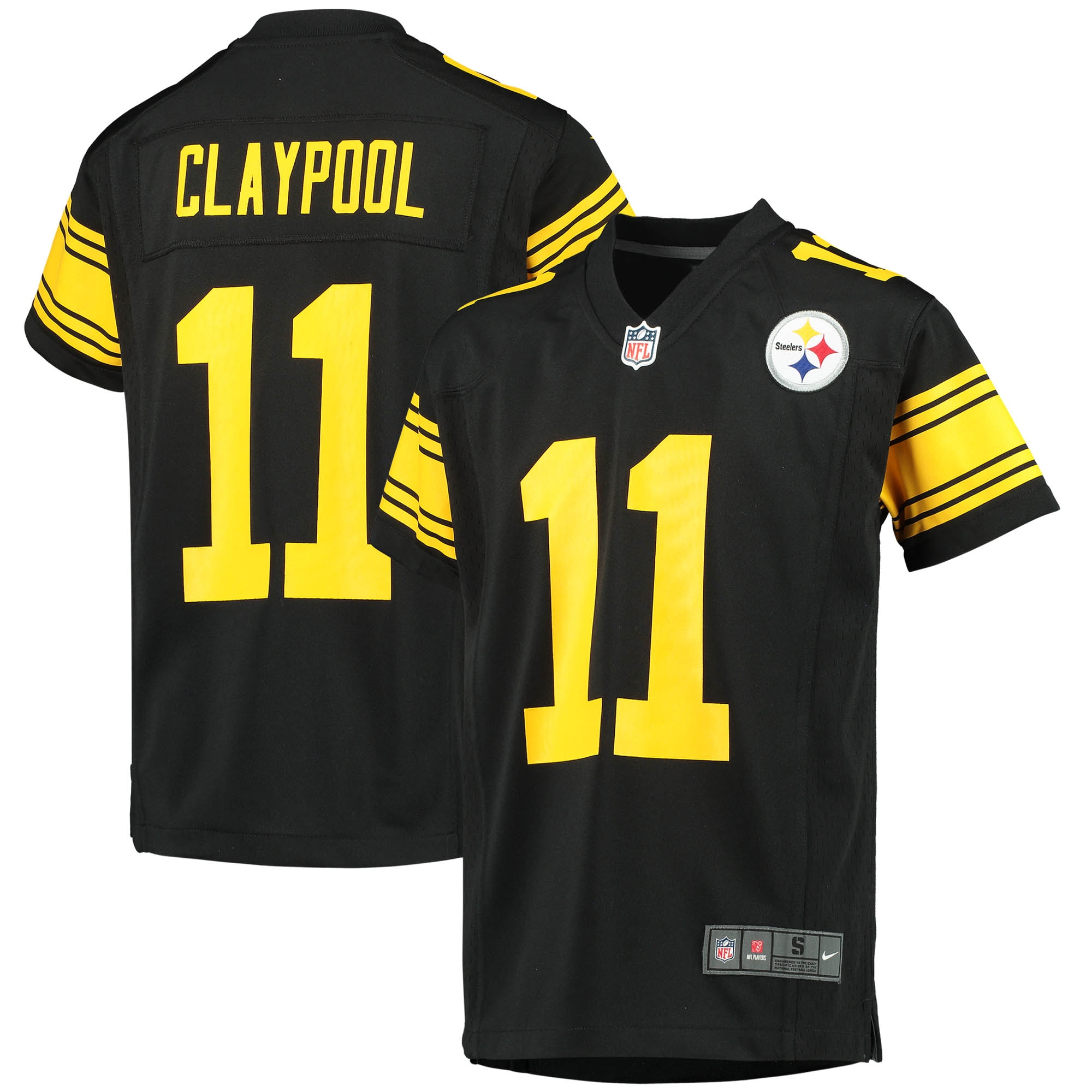 Chase Claypool Pittsburgh Steelers Nike Youth Alternate Player Game Jersey - Black - PersonalJerseys