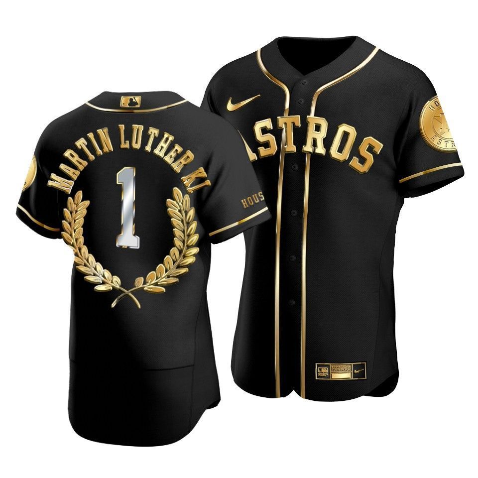 Men's Houston Astros Martin Luther King Black Special Golden Edition Jersey - Friend Lounge Store - Shop for All Things Jerseys Sports - PersonalJerseys