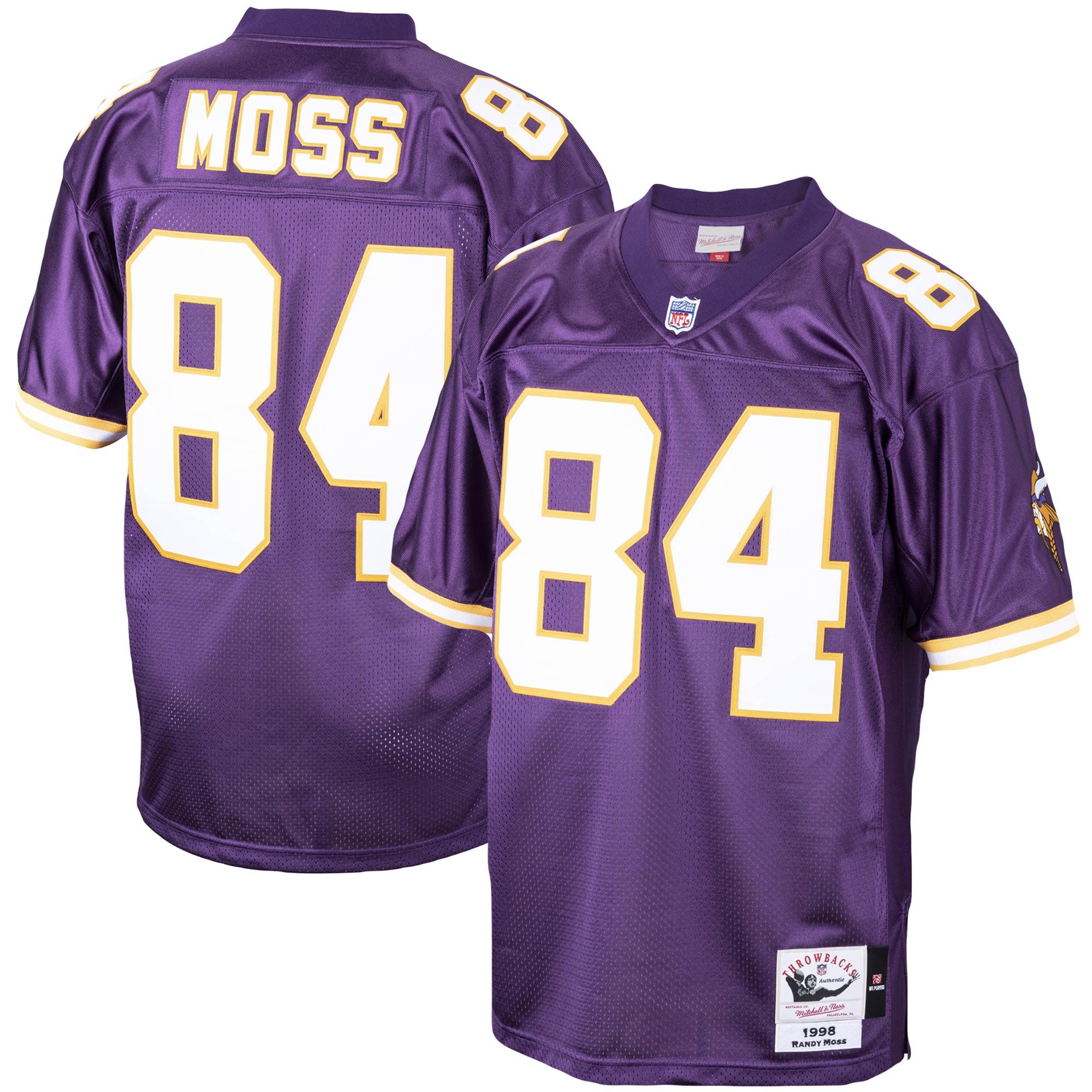 Randy Moss Minnesota Vikings Mitchell & Ness 1998 Authentic Throwback Retired Player Jersey - Purple - PersonalJerseys