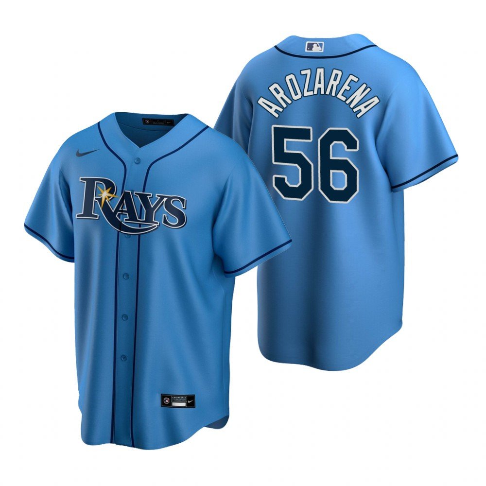 Mens Tampa Bay Rays Randy Arozarena Cool Base Replica Jersey Light Blue - PersonalJerseys