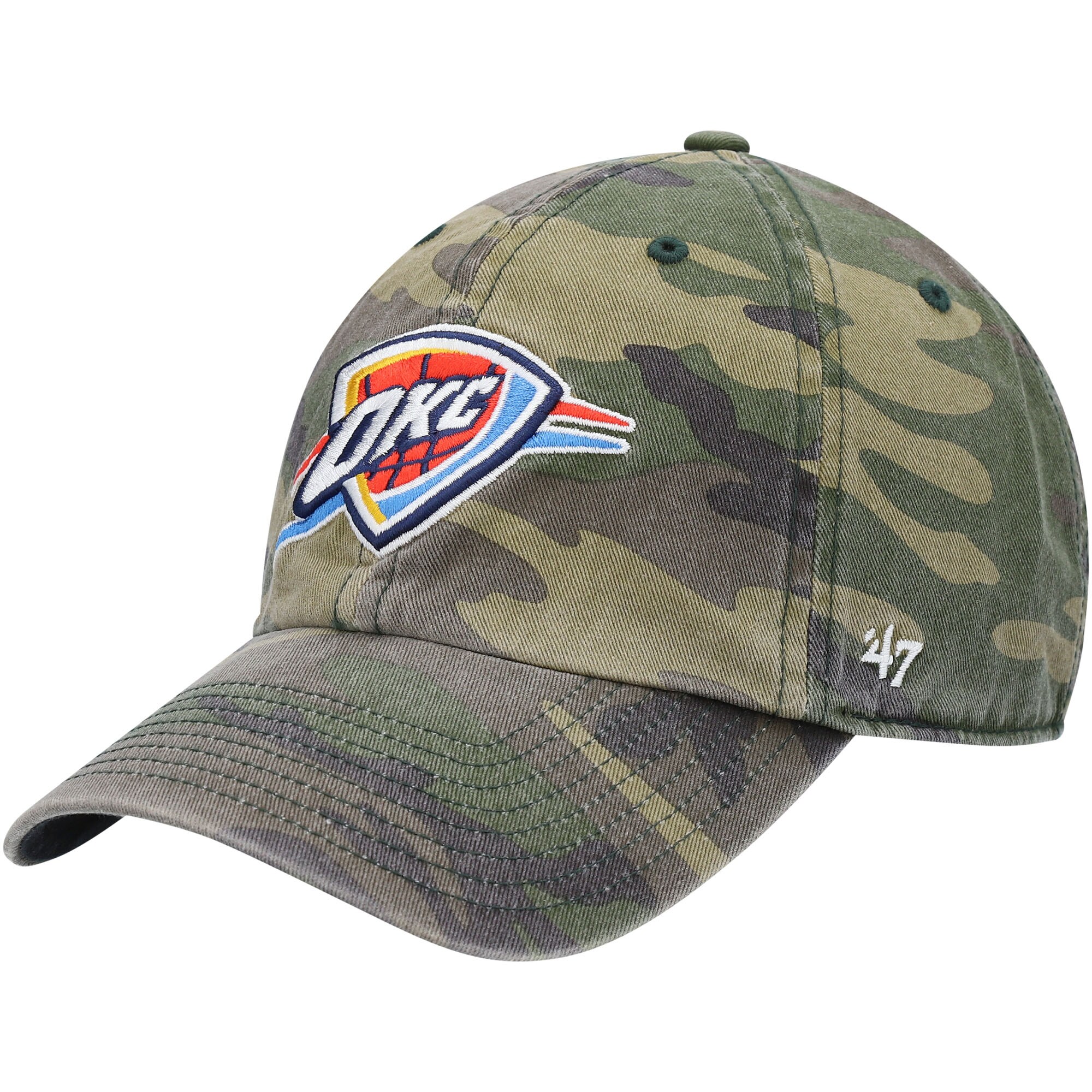 Oklahoma City Thunder '47 Clean Up Adjustable Hat - Camo - PersonalJerseys