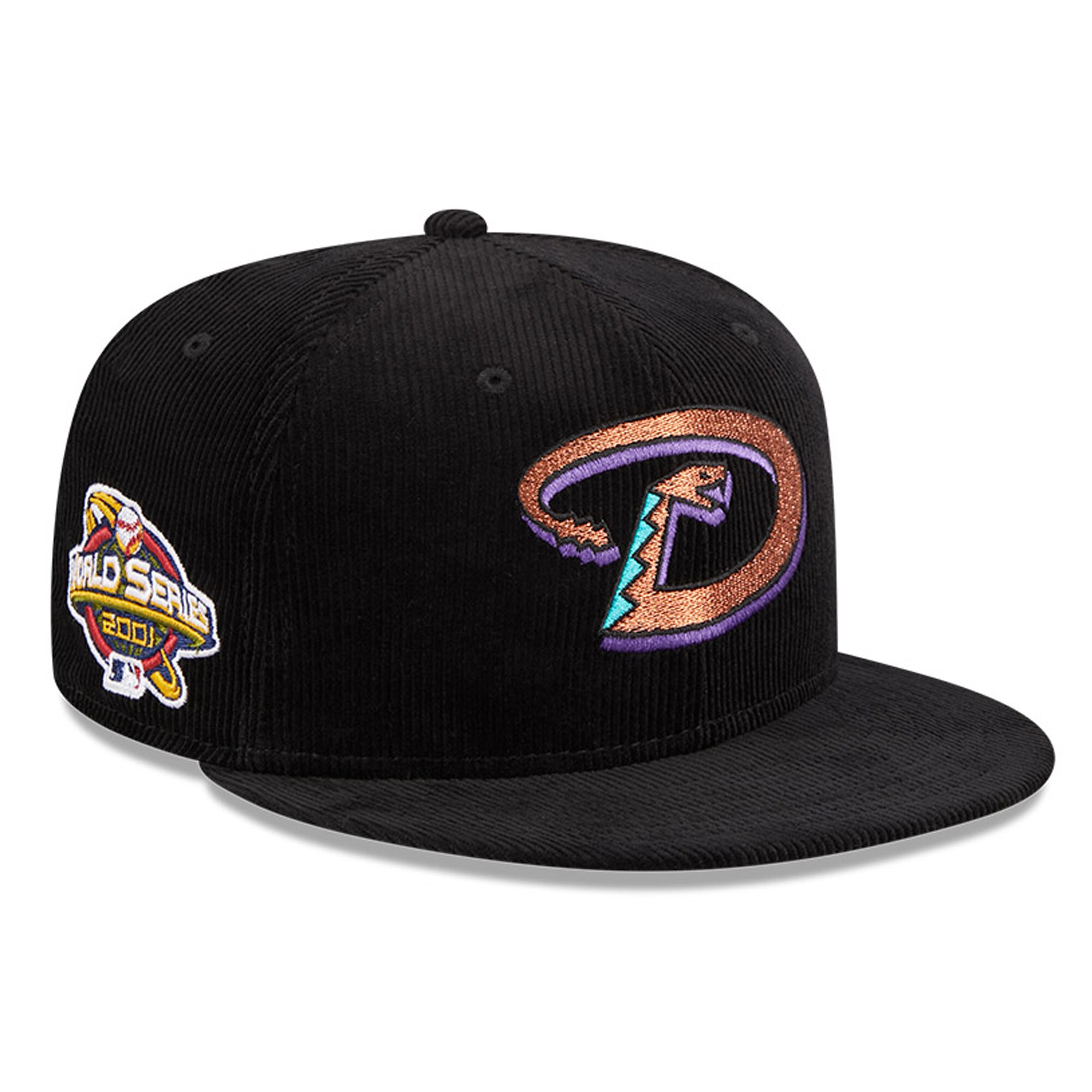Arizona Diamondbacks New Era Throwback Corduroy 59FIFTY Fitted Hat - Black - PersonalJerseys
