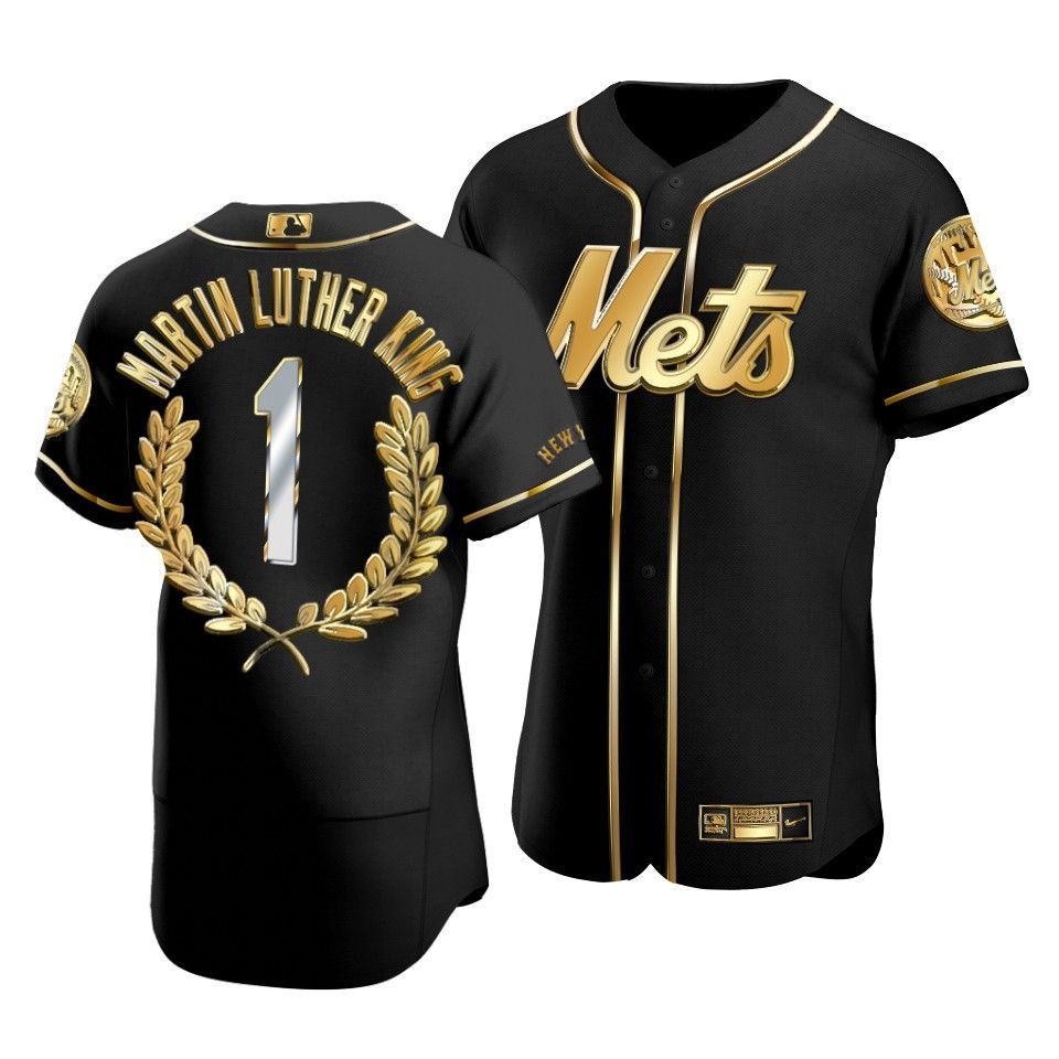 Men's New York Mets Martin Luther King Black Special Golden Edition Jersey - Friend Lounge Store - Shop for All Things Jerseys Sports - PersonalJerseys