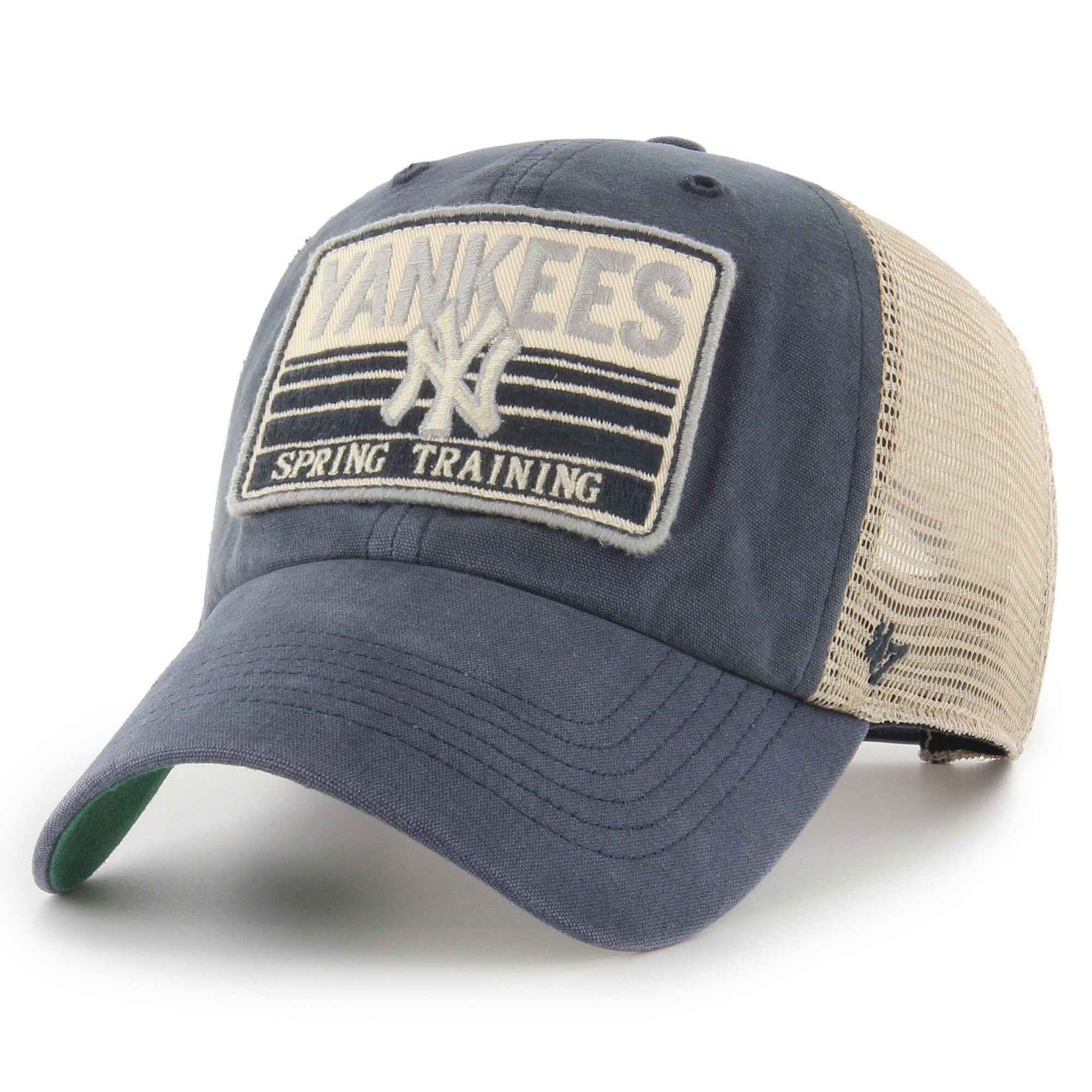 New York Yankees '47 Four Stroke Clean Up Trucker Snapback Hat - Navy/Tan - PersonalJerseys