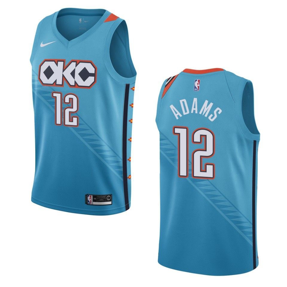 2019-20 Men's Oklahoma City Thunder #12 Steven Adams City Swingman Jersey - Turquoise - Friend Lounge Store - Shop for All Things Jerseys Sports - PersonalJerseys