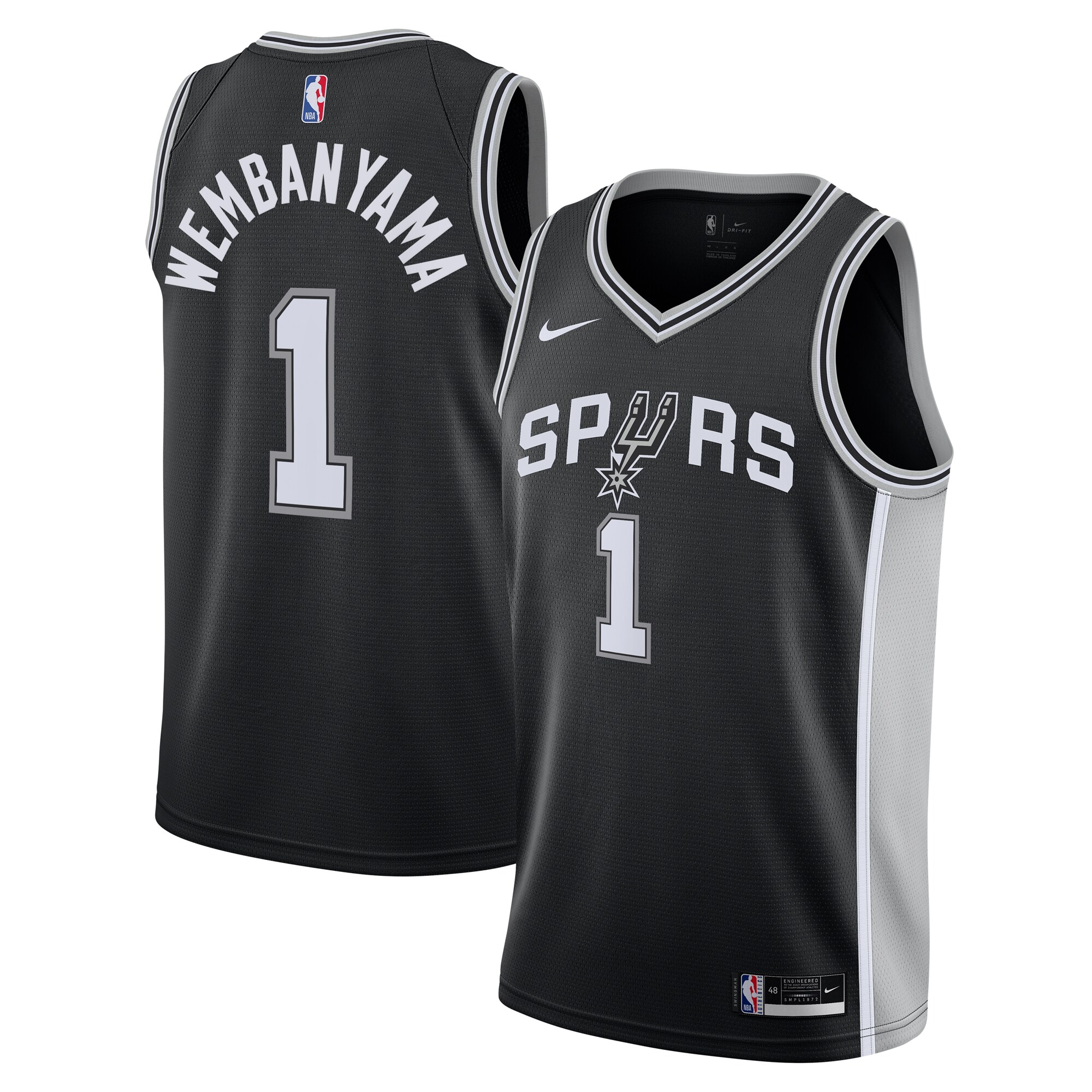Victor Wembanyama San Antonio Spurs Nike Youth Swingman Jersey - Icon Edition - Black - PersonalJerseys