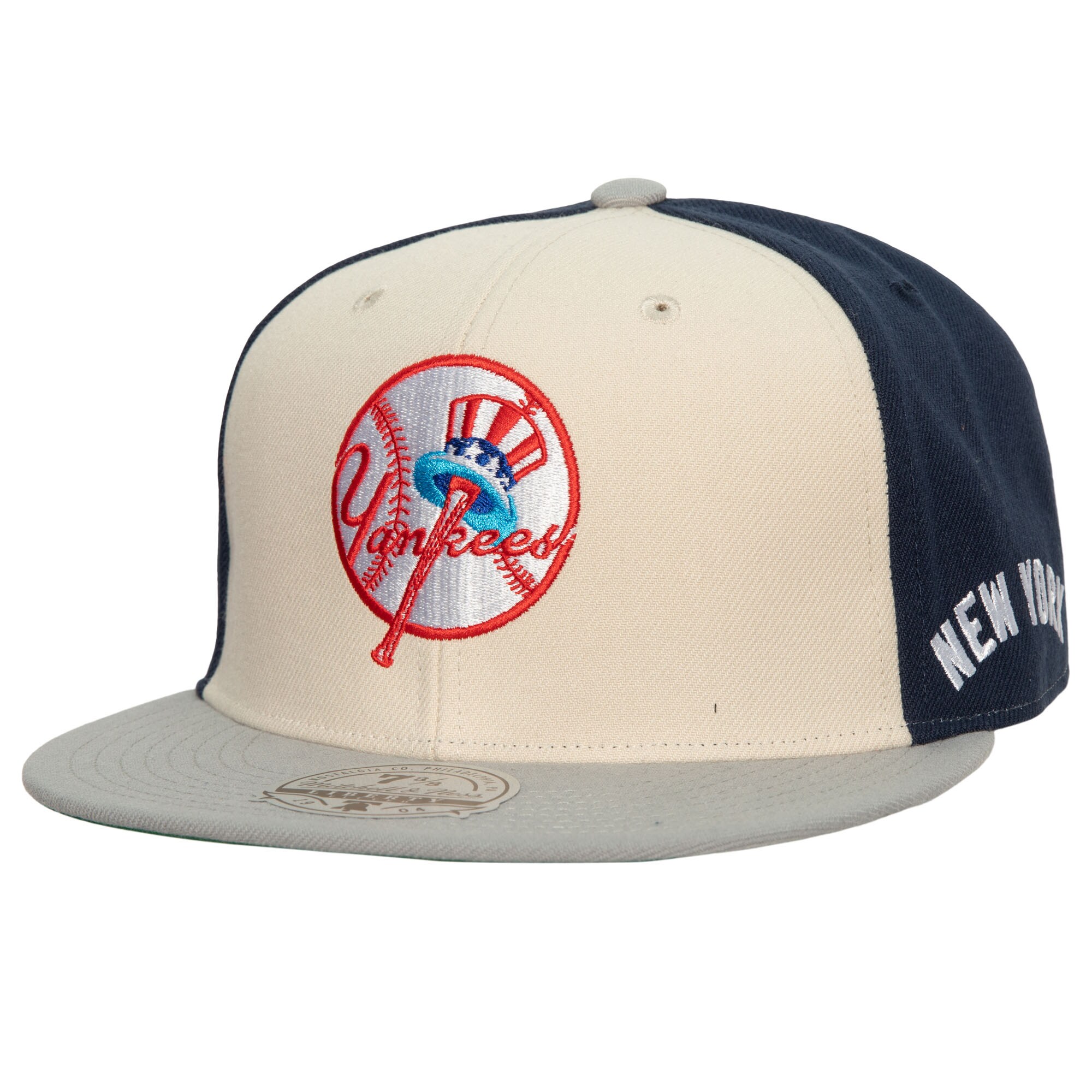 New York Yankees Mitchell & Ness Yankee Stadium 50th Anniversary Homefield Fitted Hat - Cream/Gray - PersonalJerseys