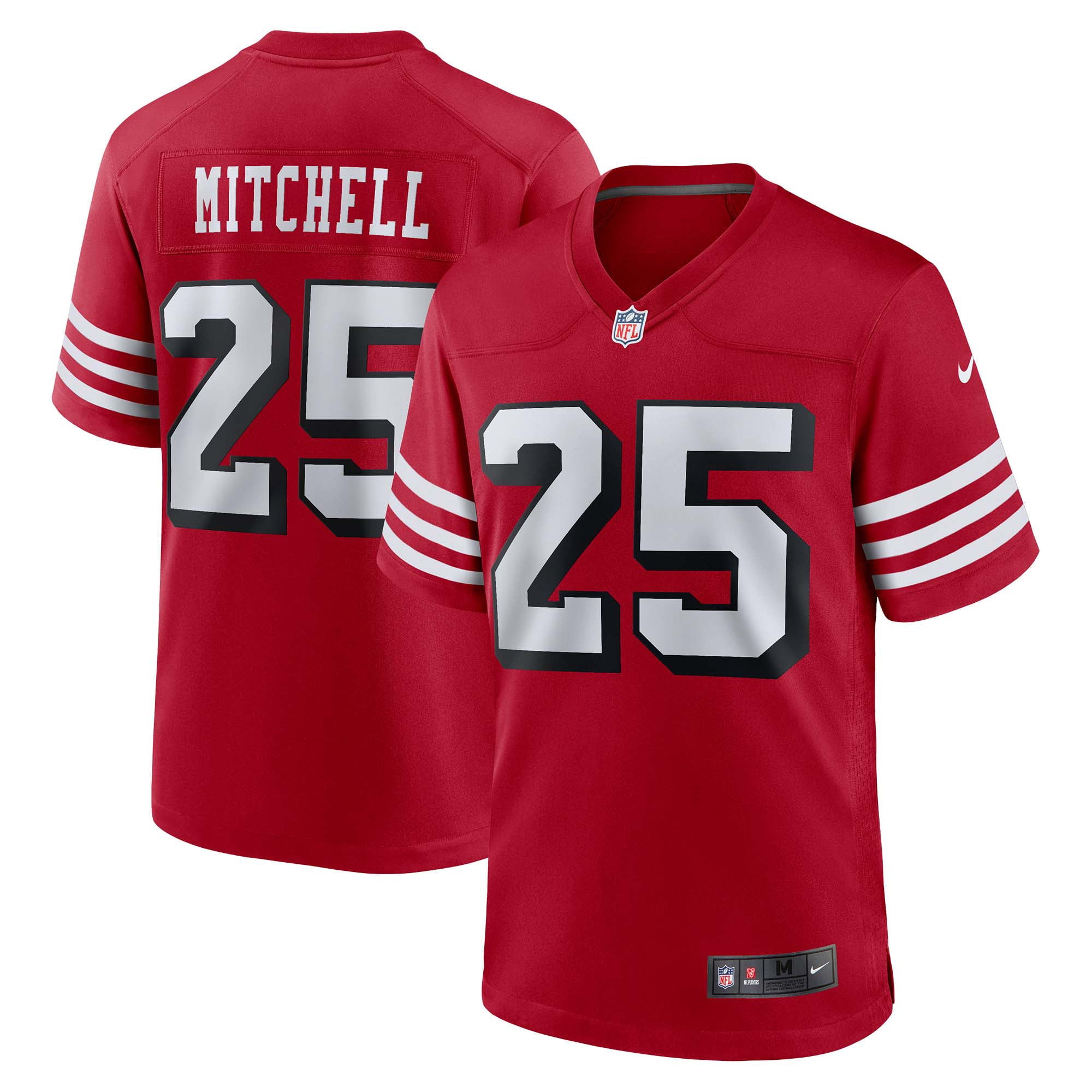 Men's Nike Elijah Mitchell Scarlet San Francisco 49ers Alternate Game Jersey - PersonalJerseys