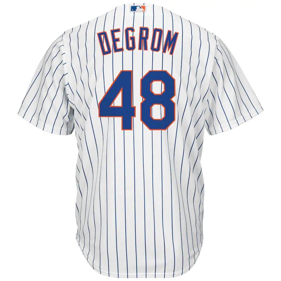 Jacob deGrom New York Mets Majestic Big And Tall Official Cool Base Player Jersey - White Royal - Friend Lounge Store - Shop for All Things Jerseys Sports - PersonalJerseys