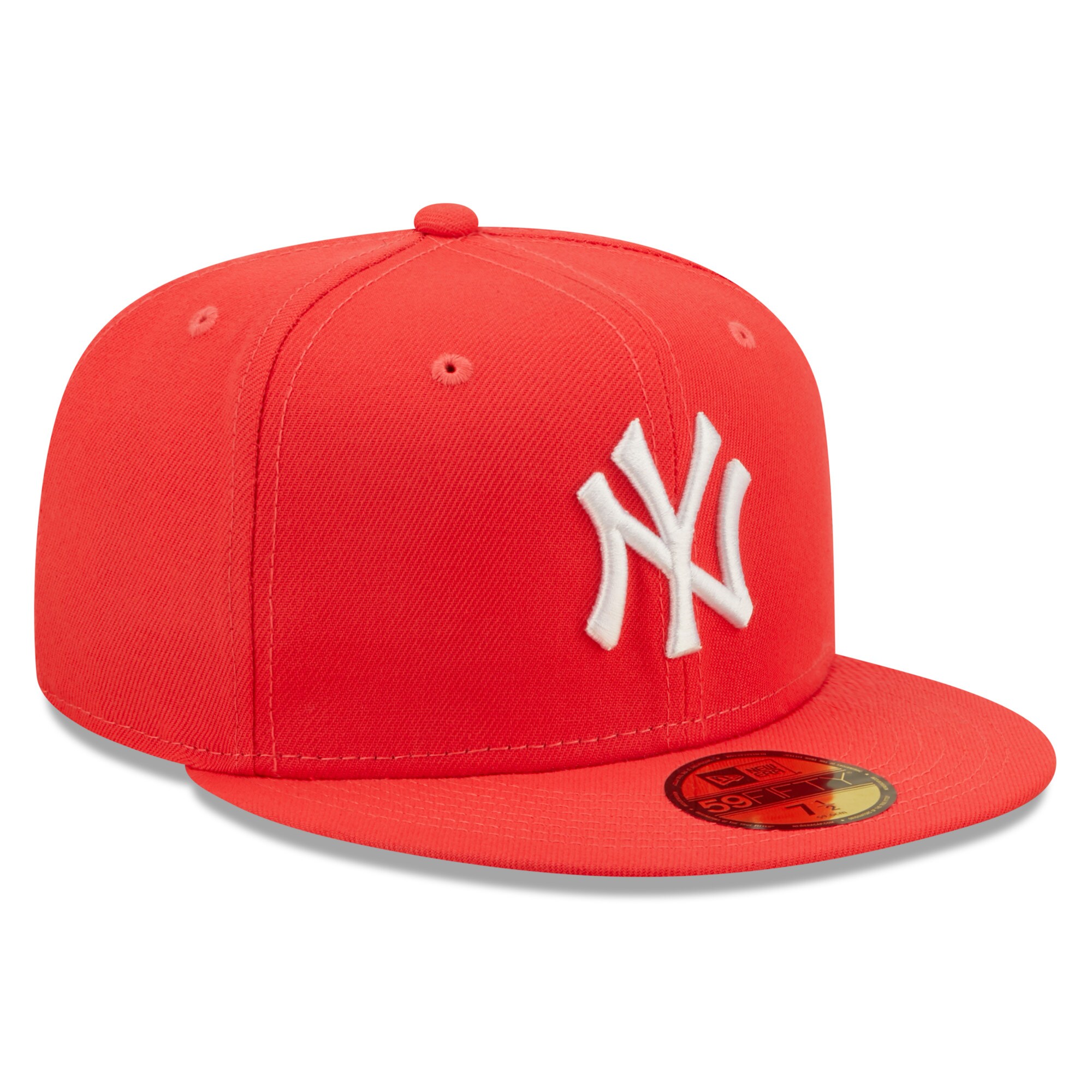 New York Yankees New Era Lava Highlighter Logo 59FIFTY Fitted Hat - Red - PersonalJerseys