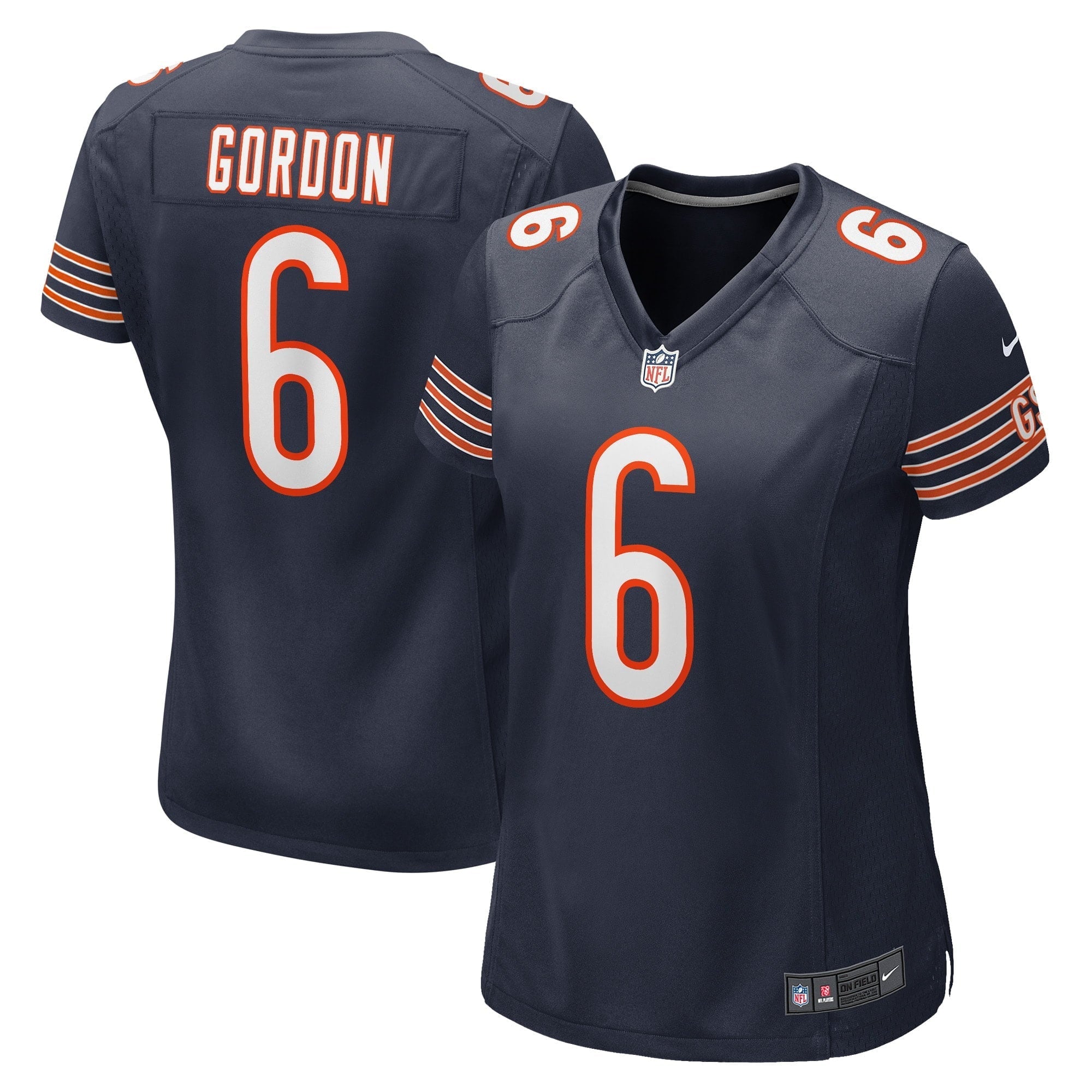 Women's Nike Kyler Gordon Navy Chicago Bears Game Player Jersey - PersonalJerseys