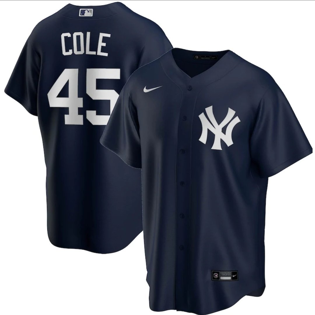 Mens New York Yankees Gerrit Cole Cool Base Replica Jersey Navy - PersonalJerseys