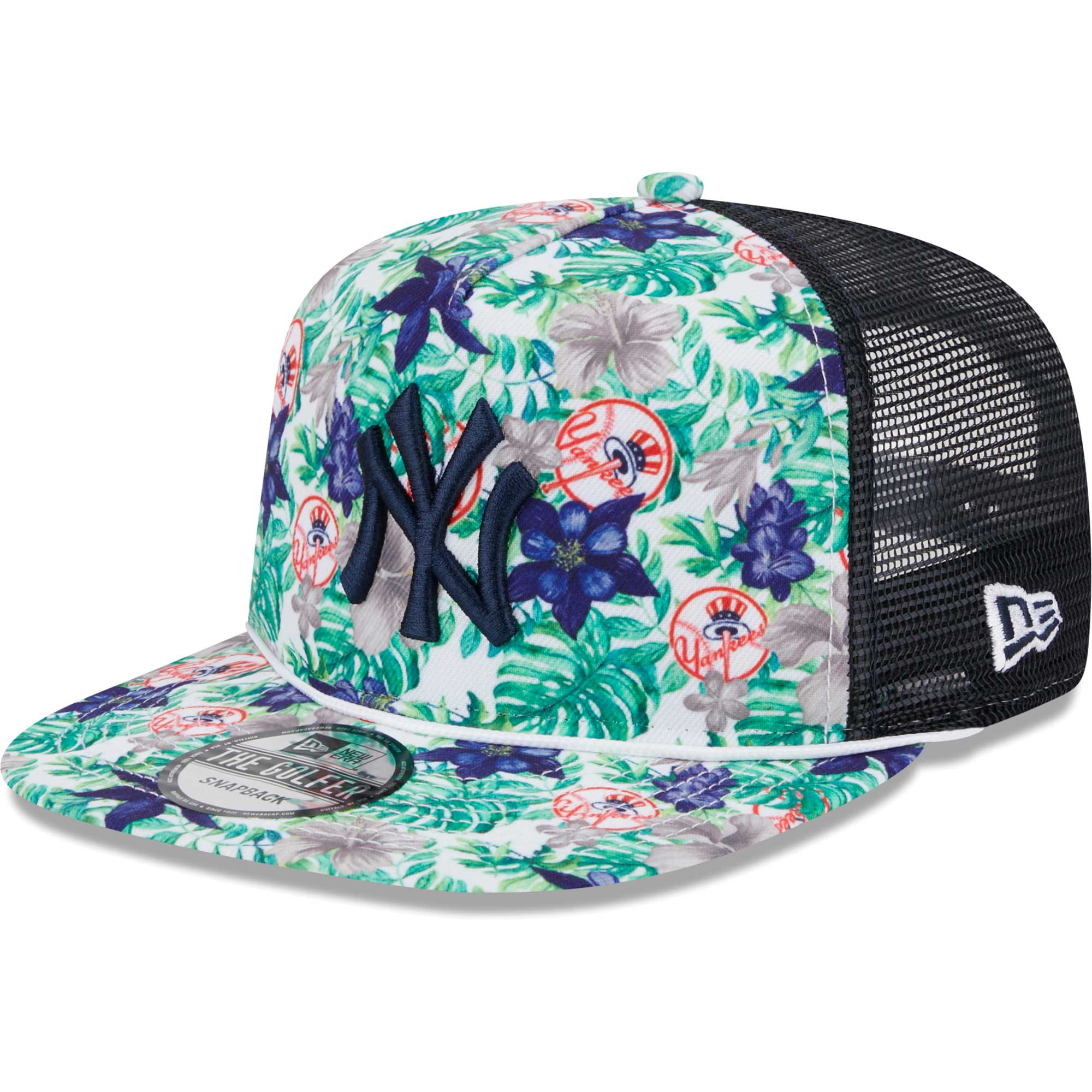 New York Yankees New Era Tropic Floral Golfer Lightly Structured Snapback Hat - PersonalJerseys