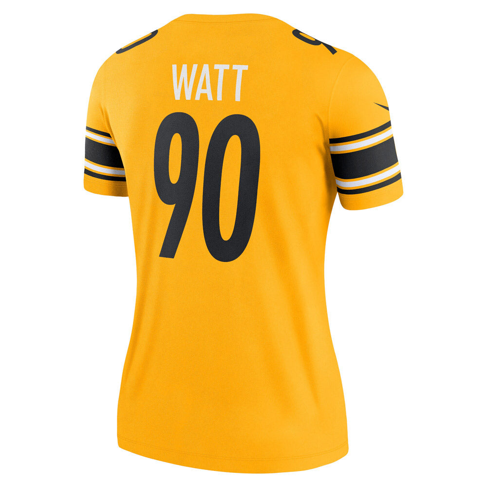 Women's Pittsburgh Steelers T.J. Watt Inverted Legend Jersey Gold - PersonalJerseys