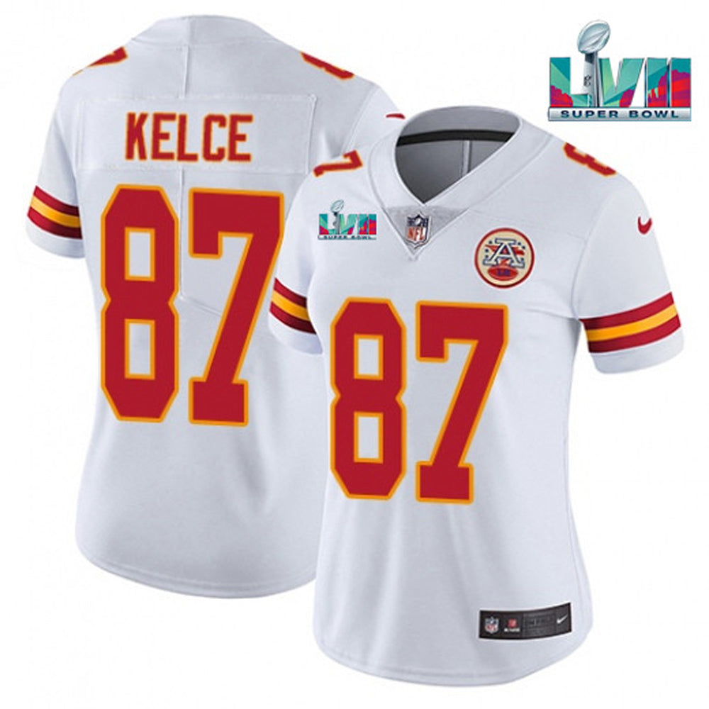 Women's Kansas City Chiefs Travis Kelce Super Bowl 57 Game Vapor Jersey White - PersonalJerseys