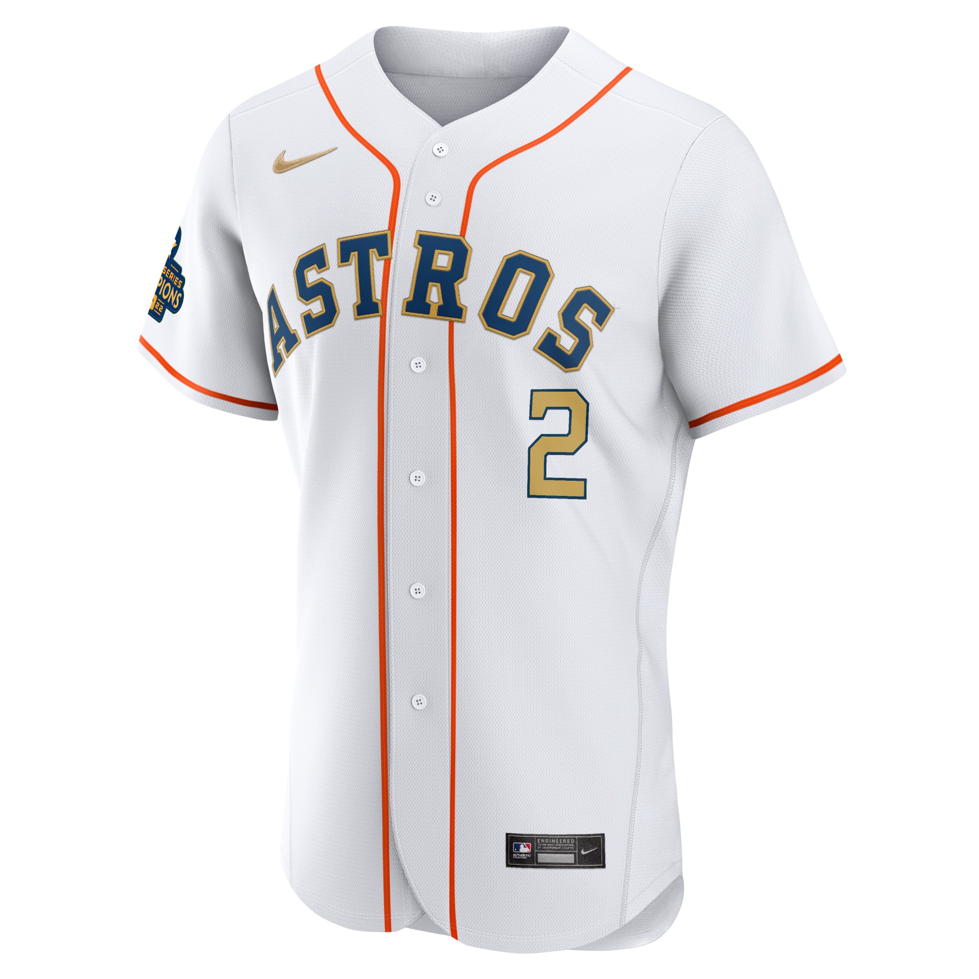 Houston Astros Alex Bregman White 2023 Gold Collection Authentic Player Jersey for Youth Women Men - Friend Lounge Store - Shop for All Things Jerseys Sports - PersonalJerseys