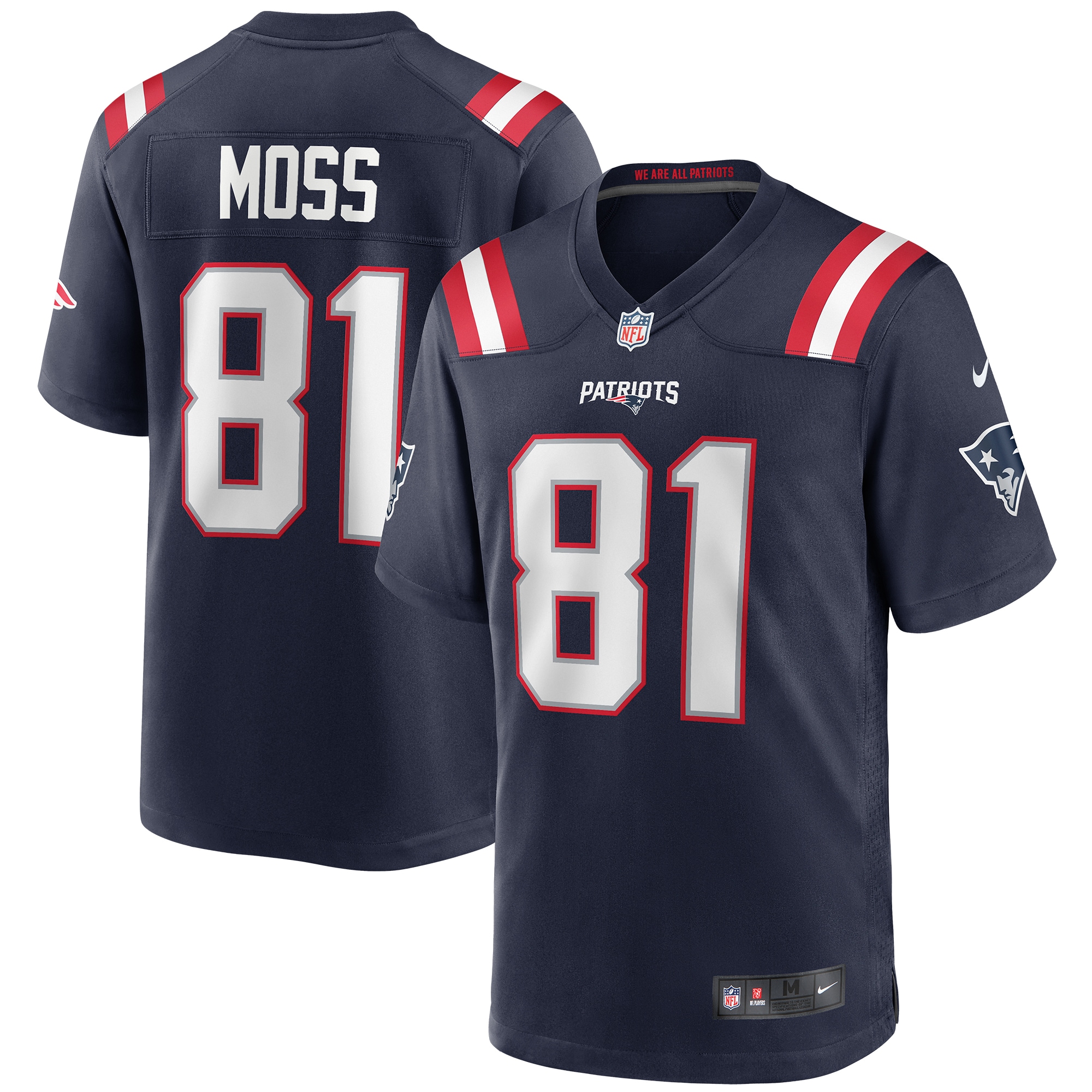 New England Patriots Randy Moss Navy Game Retired Player Jersey for Youth Women Men - Friend Lounge Store - Shop for All Things Jerseys Sports - PersonalJerseys