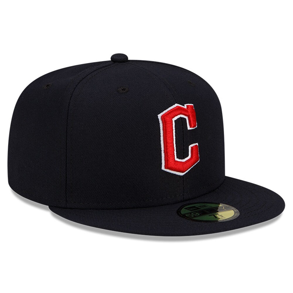 Cleveland Guardians New Era Road Authentic Collection On-Field 59FIFTY Fitted Hat - Navy - PersonalJerseys