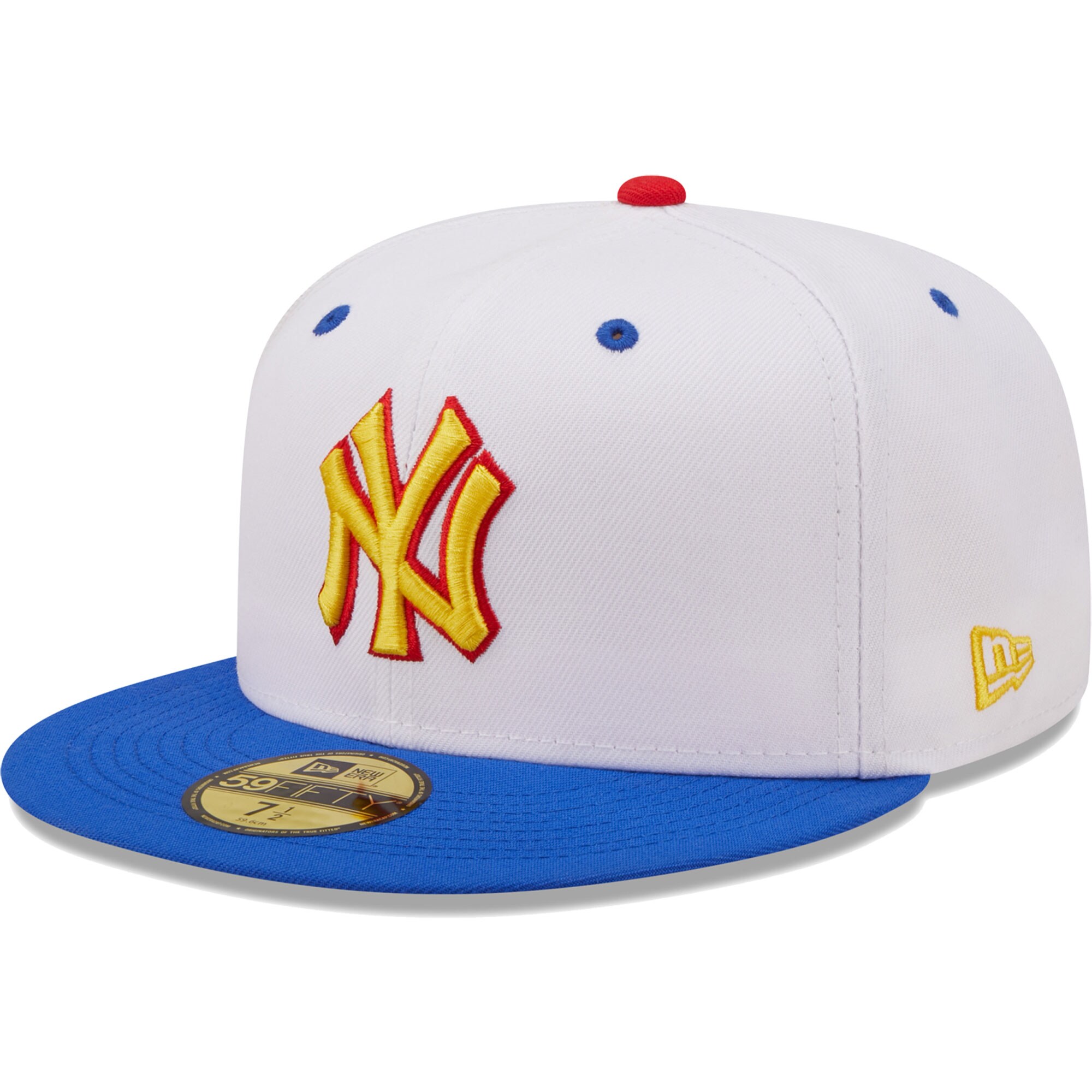 New York Yankees New Era 1999 World Series Cherry Lolli 59FIFTY Fitted Hat - White/Royal - PersonalJerseys