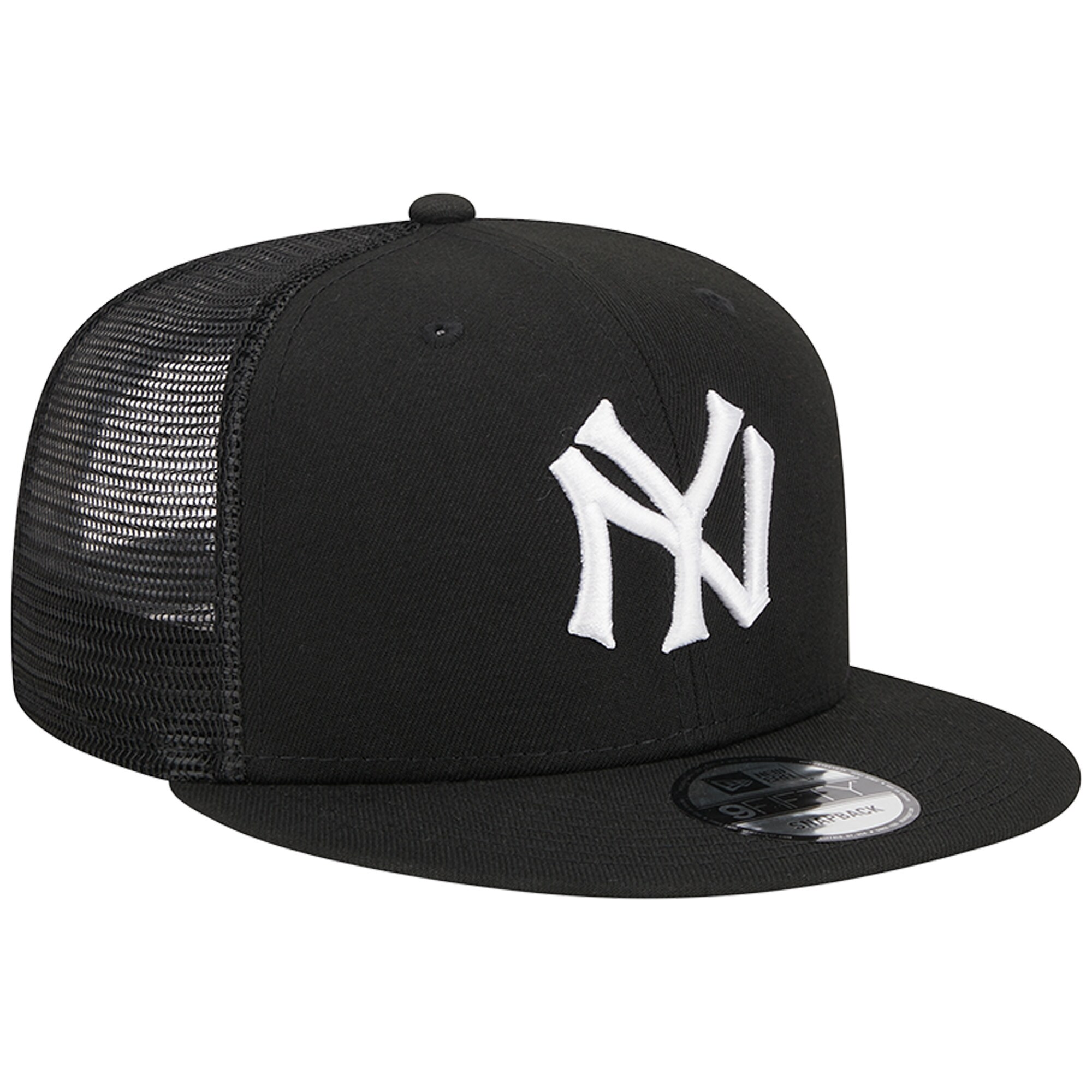 New York Yankees New Era Trucker 9FIFTY Snapback Hat - Black - PersonalJerseys