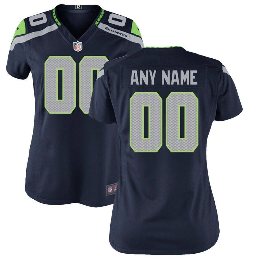 Seattle Seahawks Women's Custom Game Jersey - College Navy - Friend Lounge Store - Shop for All Things Jerseys Sports - PersonalJerseys