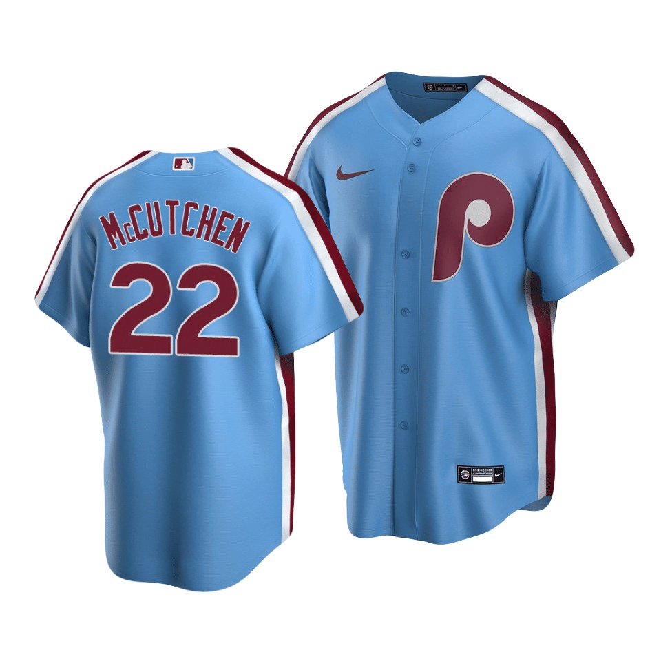 Men's Philadelphia Phillies Andrew McCutchen #22 Cooperstown Collection Light Blue Road Jersey - Friend Lounge Store - Shop for All Things Jerseys Sports - PersonalJerseys