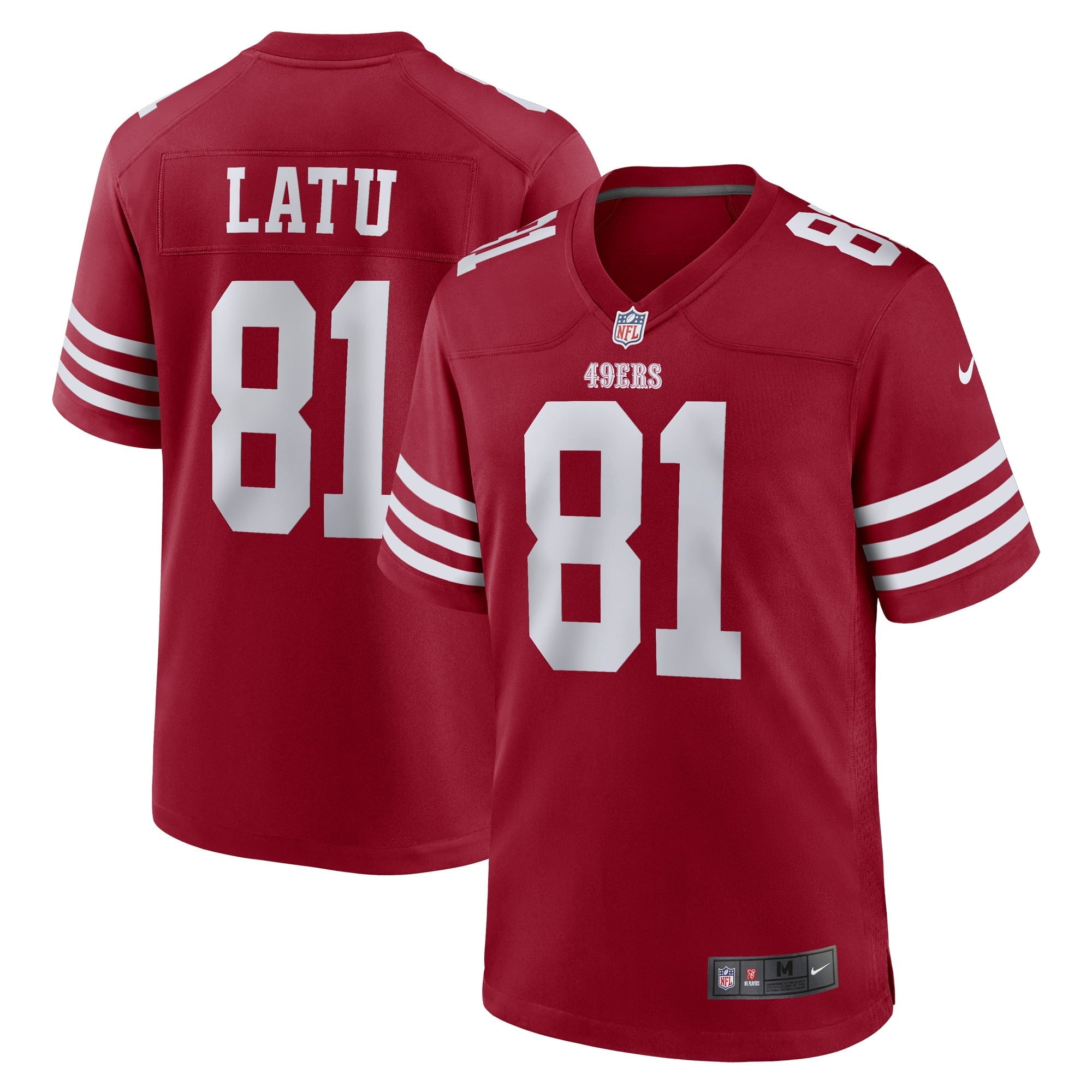 Men's Nike Cameron Latu Scarlet San Francisco 49ers Team Game Jersey - PersonalJerseys
