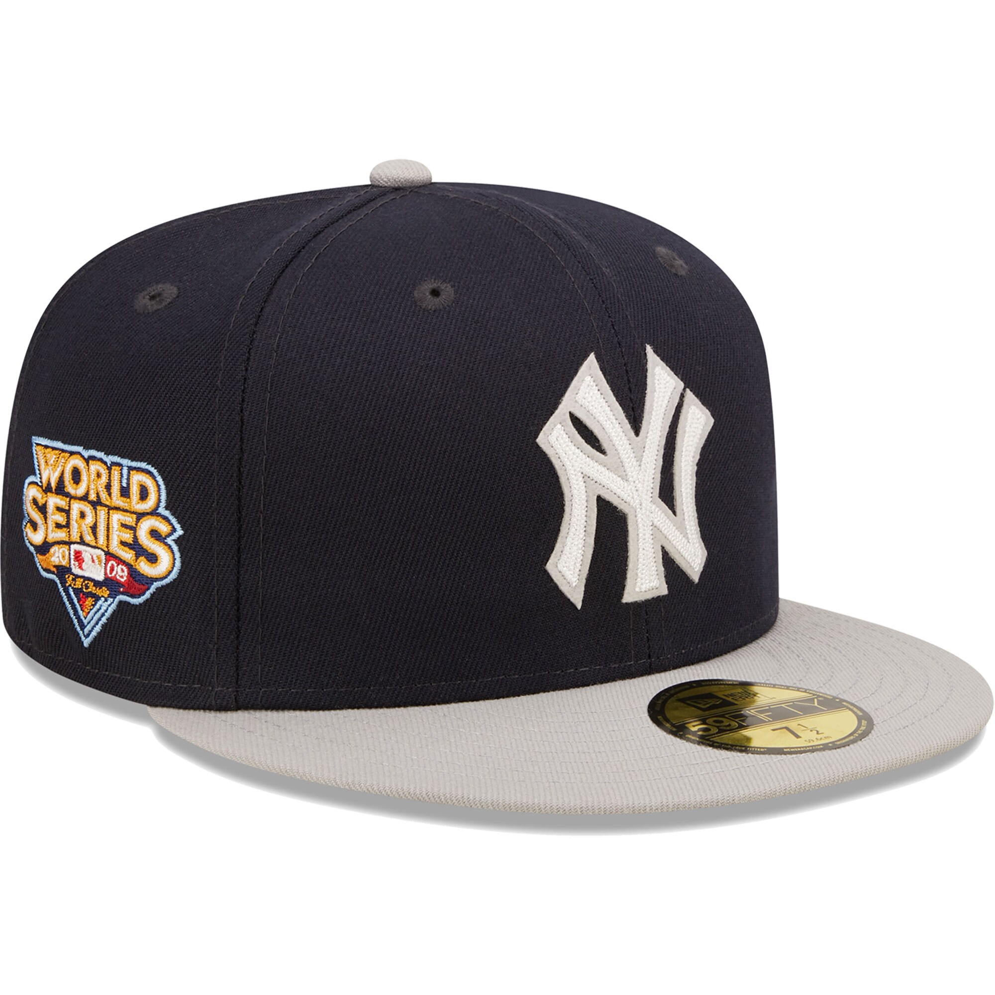 New York Yankees New Era 2009 World Series Champions  Letterman 59FIFTY Fitted Hat - Navy/Gray - PersonalJerseys