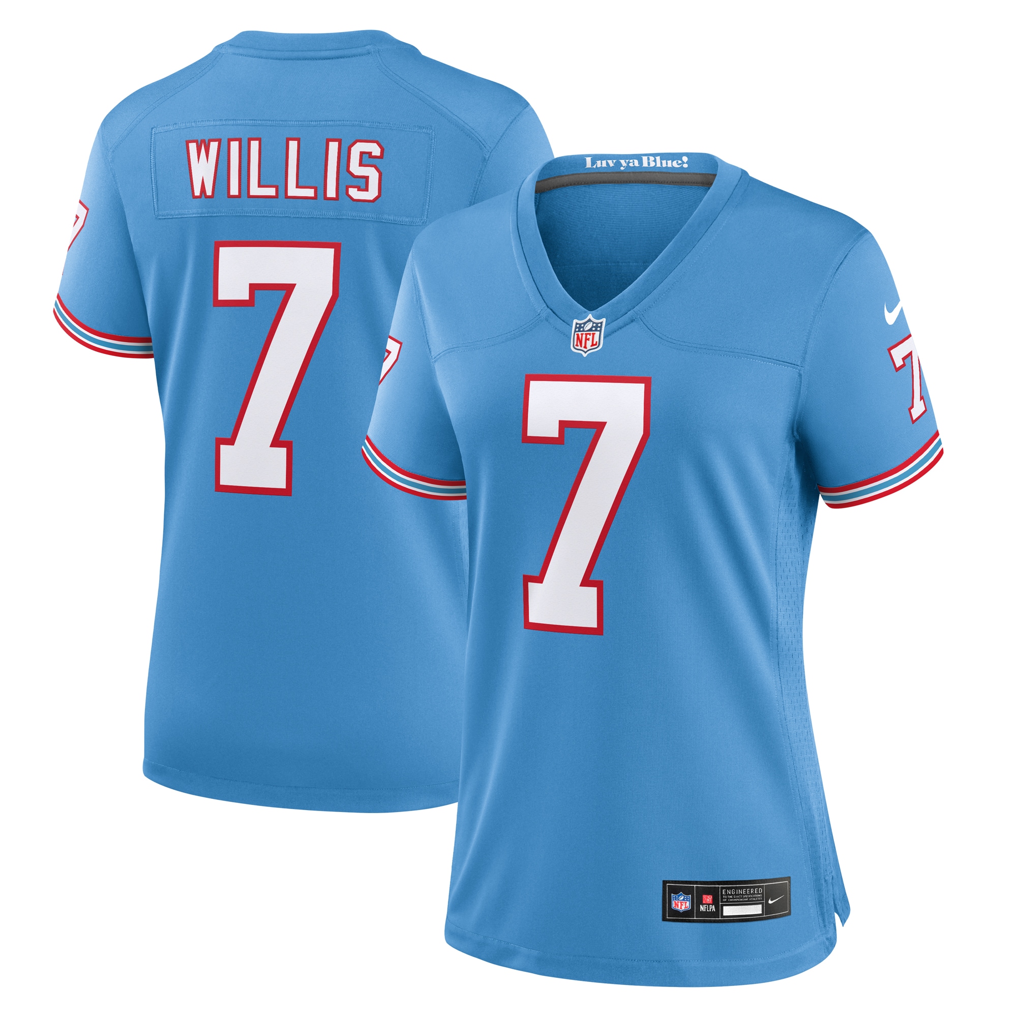 Malik Willis Tennessee Titans Nike Women's Oilers Throwback Player Game Jersey - Light Blue - PersonalJerseys