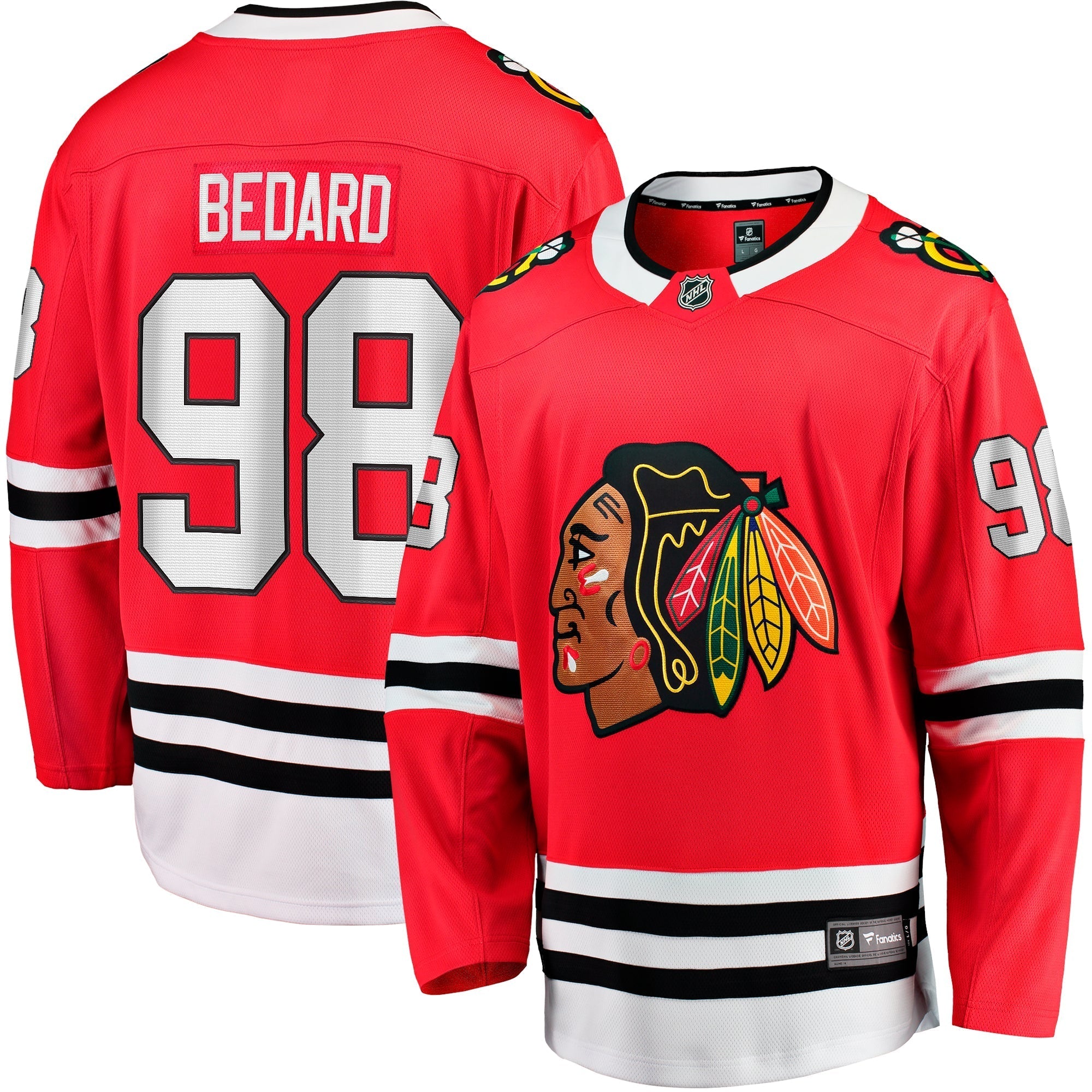 Connor Bedard Chicago Blackhawks Fanatics Home Red Breakaway Men's Jersey - PersonalJerseys