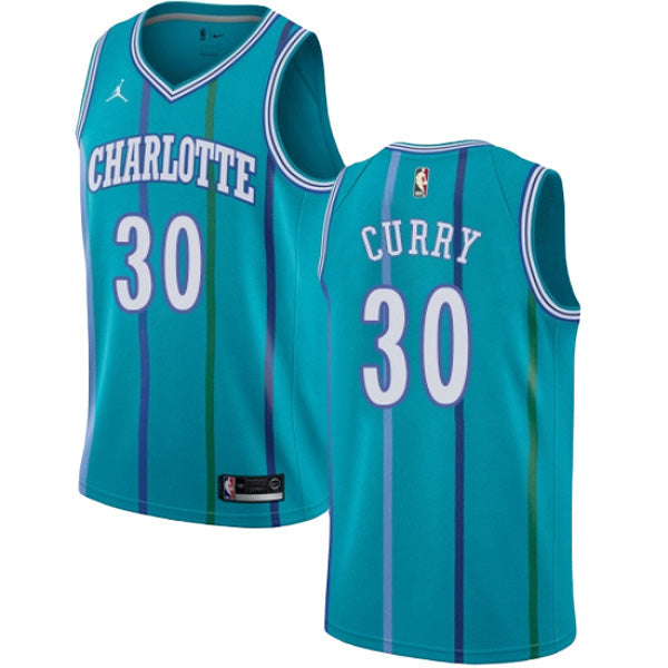 Men's Charlotte Hornets Dell Curry Hardwood Classics Jersey - Aqua - PersonalJerseys