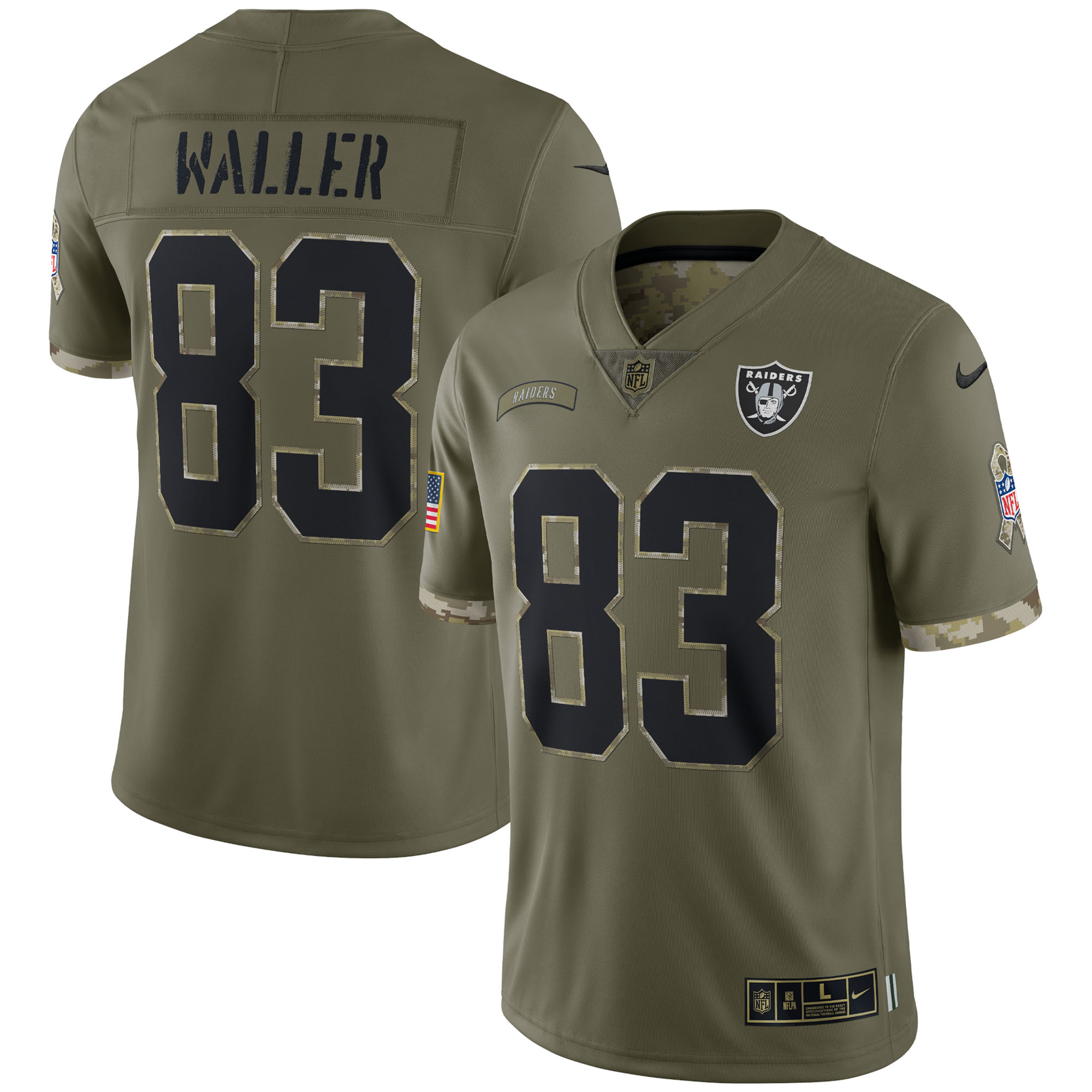 Darren Waller Las Vegas Raiders Nike 2022 Salute To Service Limited Jersey - Olive - PersonalJerseys