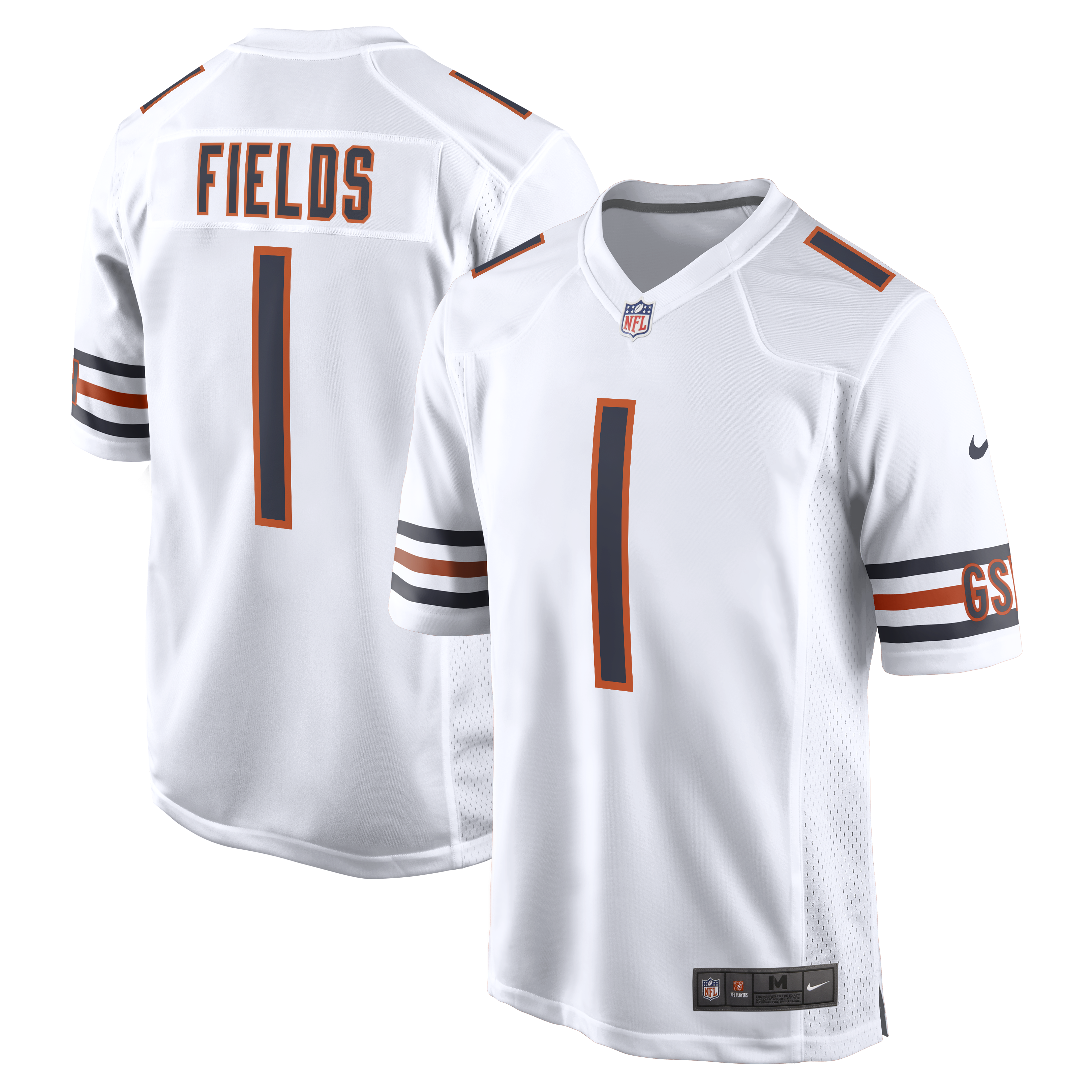 Justin Fields Chicago Bears Nike Men's White Replica Game Jersey - PersonalJerseys