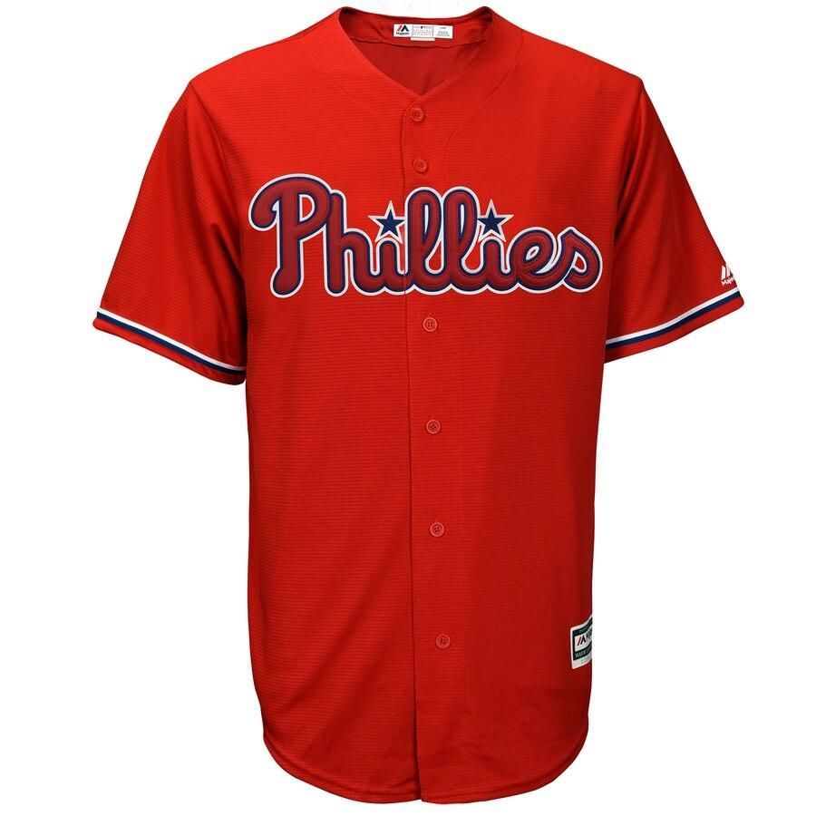 Aaron Nola Philadelphia Phillies Majestic Alternate Official Cool Base Player Jersey - Red - Friend Lounge Store - Shop for All Things Jerseys Sports - PersonalJerseys