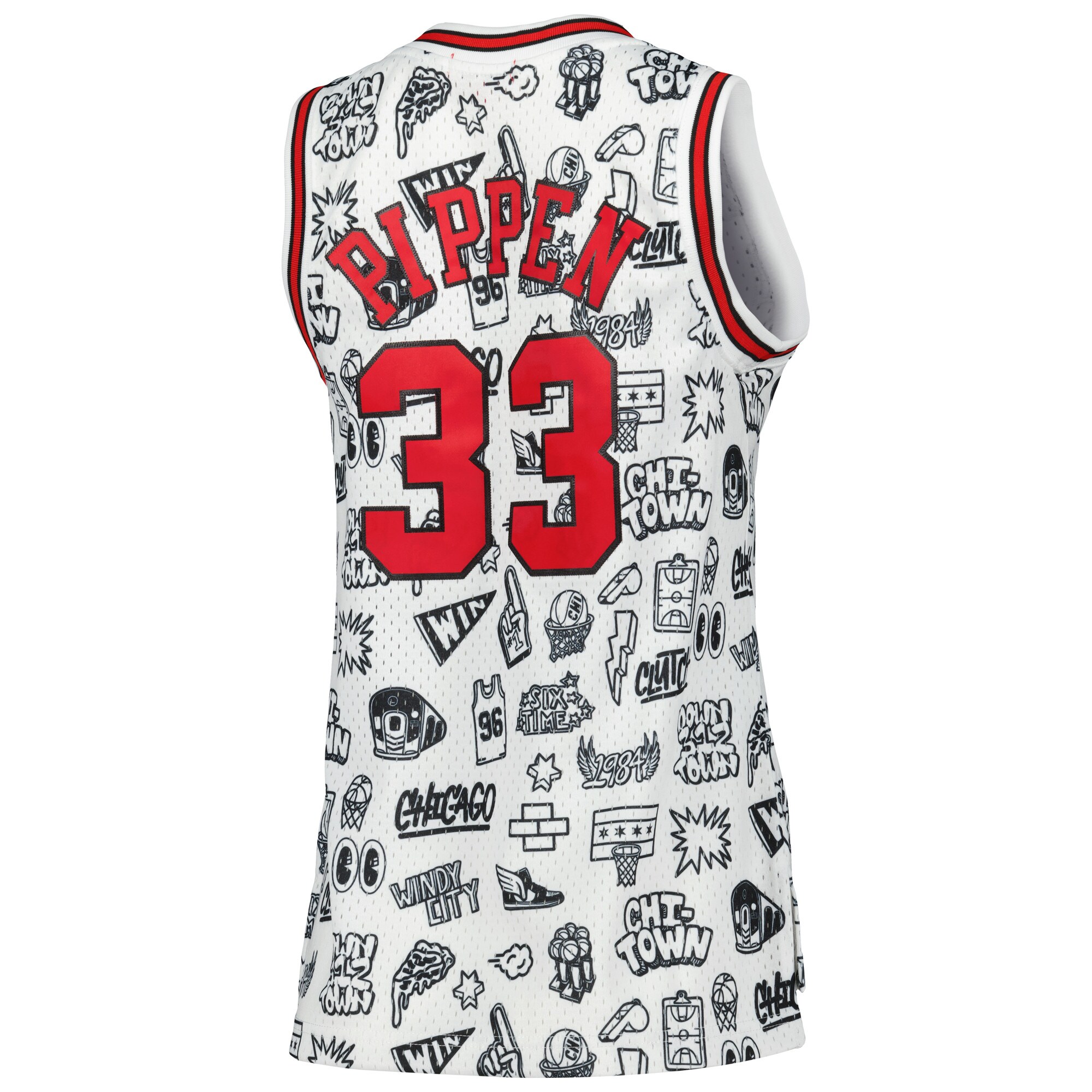 Scottie Pippen Chicago Bulls Mitchell &Ness Women's 1997 Doodle Swingman Jersey - White - PersonalJerseys