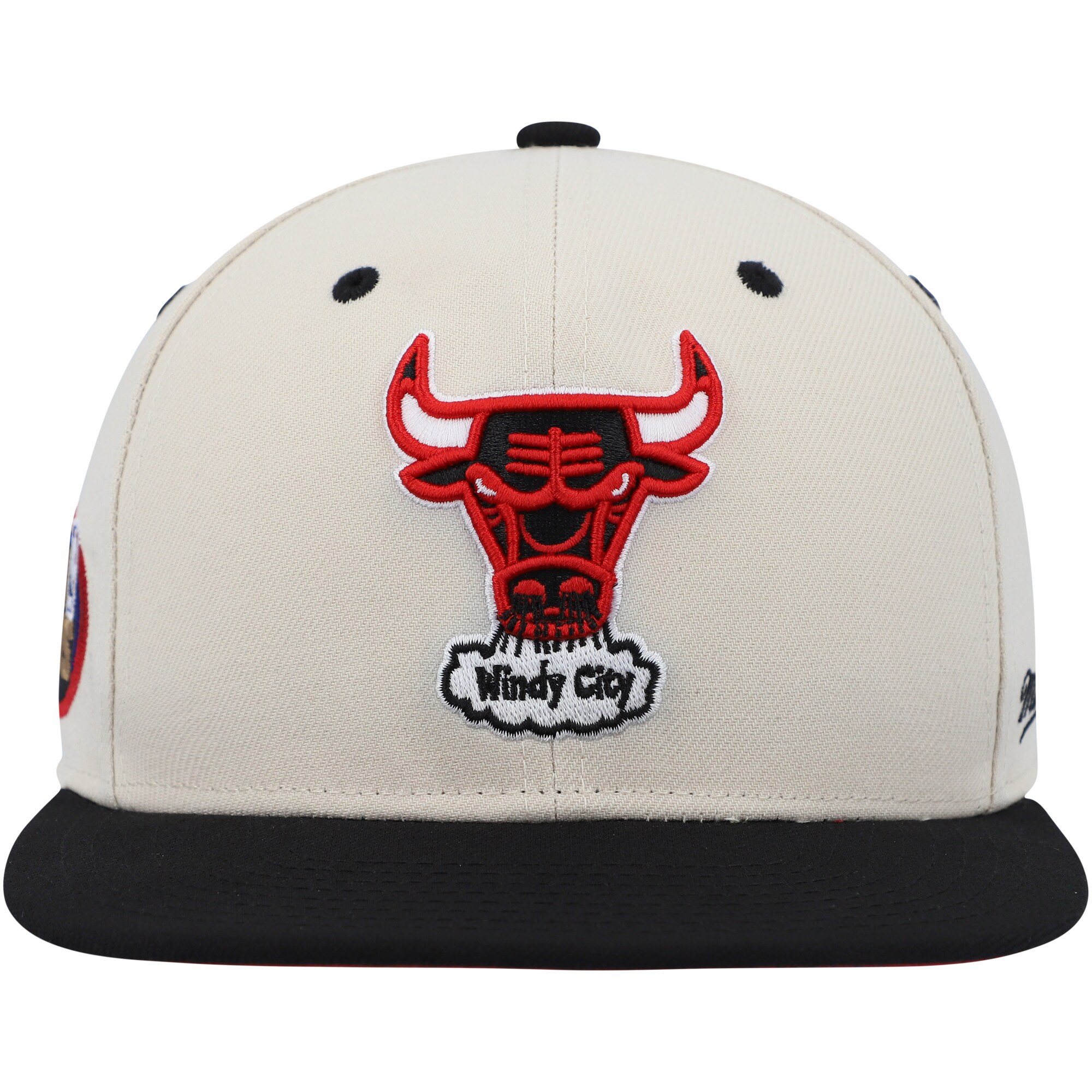 Chicago Bulls Mitchell &Ness 1998 NBA Finals Hardwood Classics Fitted Hat - Cream/Black - PersonalJerseys