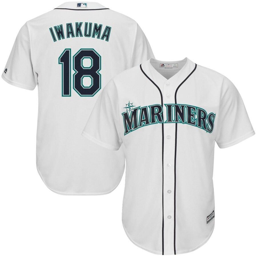 Hisashi Iwakuma Seattle Mariners Majestic Cool Base Player Jersey - White - Friend Lounge Store - Shop for All Things Jerseys Sports - PersonalJerseys