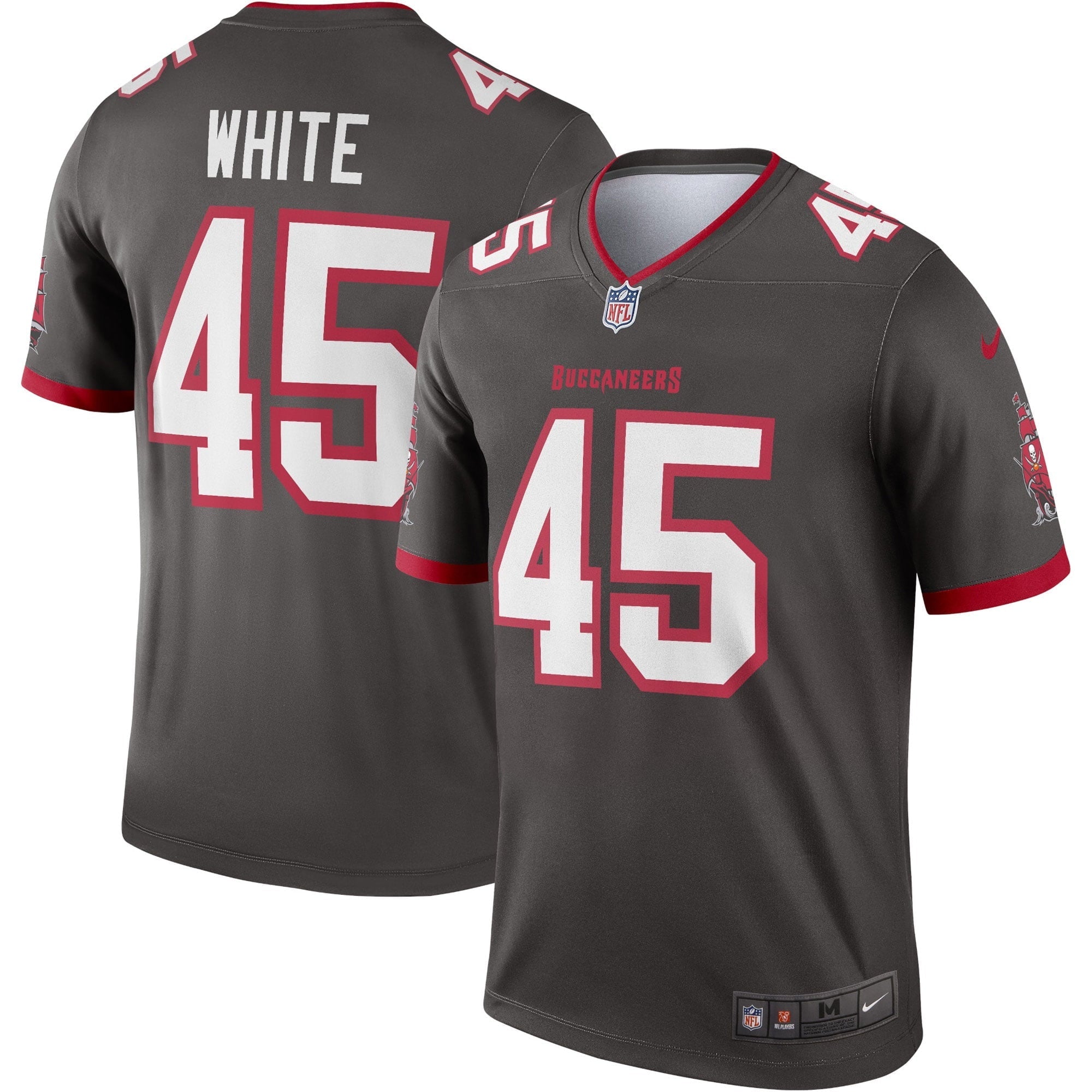 Men's Nike Devin White Pewter Tampa Bay Buccaneers Alternate Legend Jersey - PersonalJerseys