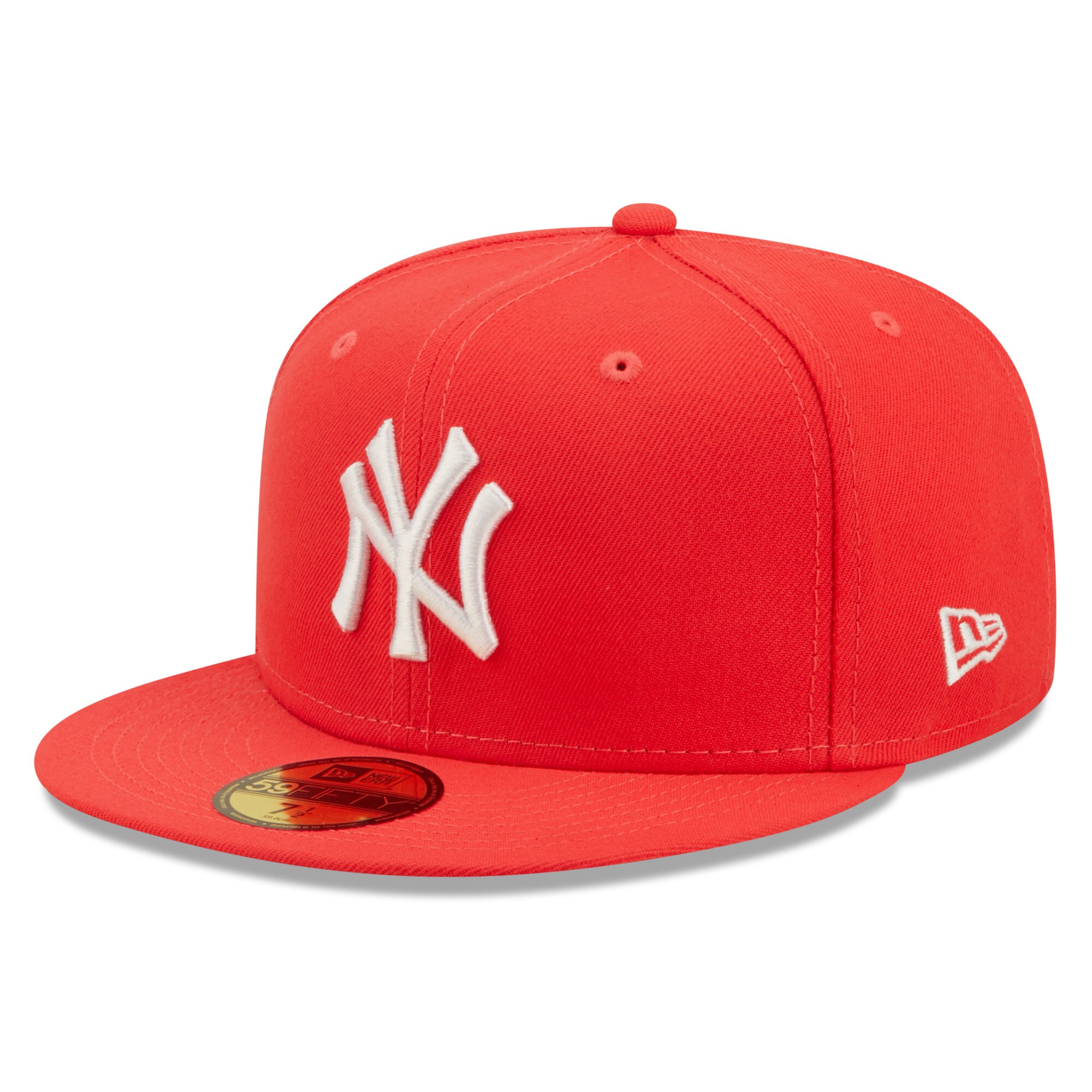 New York Yankees New Era Lava Highlighter Logo 59FIFTY Fitted Hat - Red - PersonalJerseys