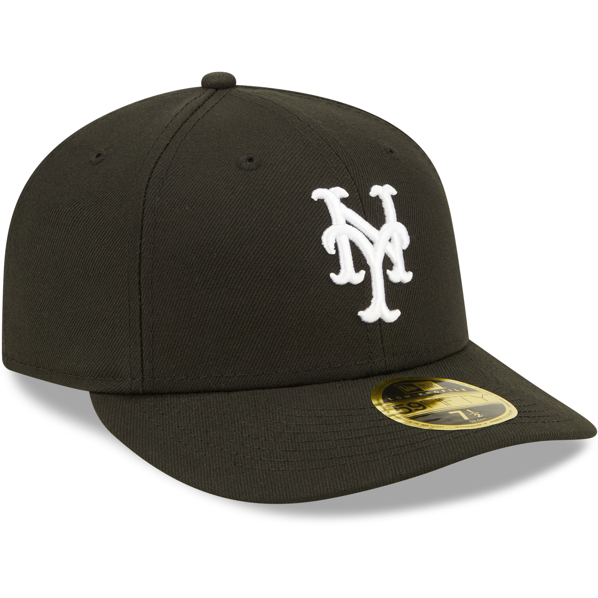 New York Mets New Era Black & White Low Profile 59FIFTY Fitted Hat - PersonalJerseys