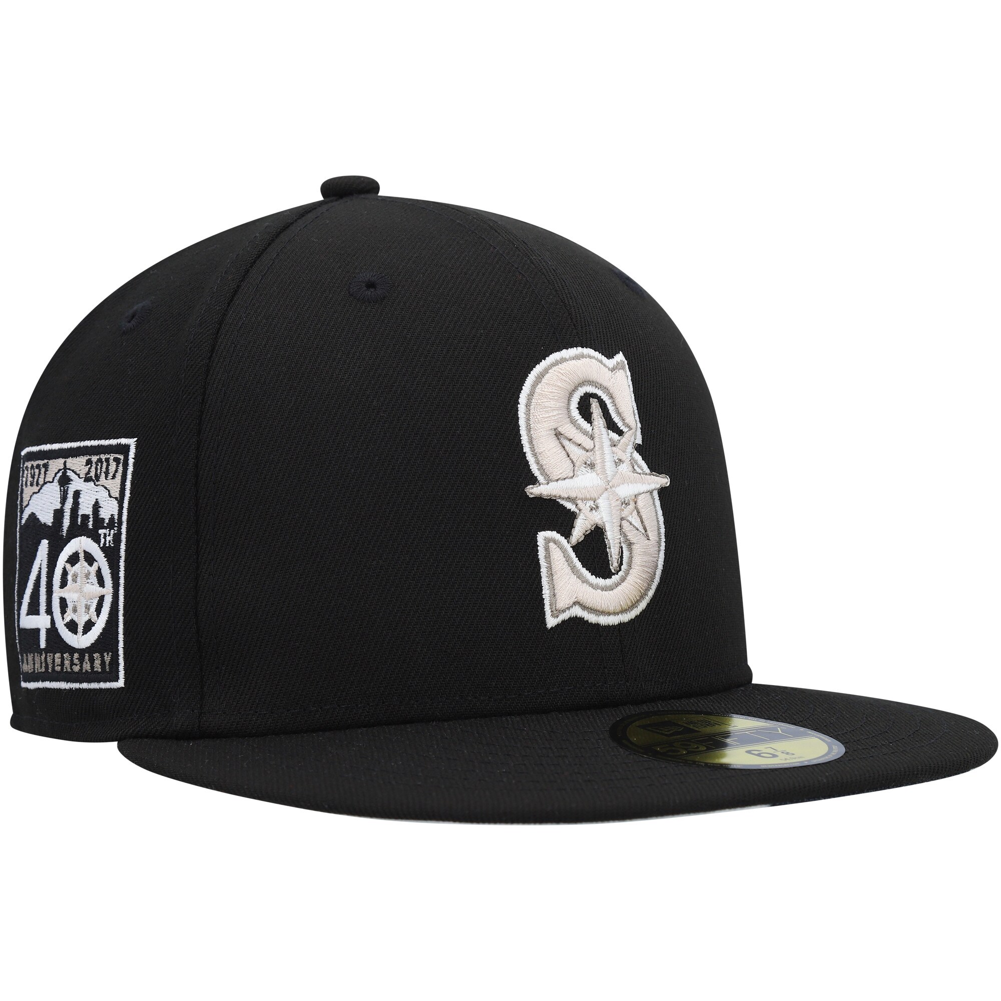 Seattle Mariners New Era Chrome Camo Undervisor 59FIFTY Fitted Hat - Black - PersonalJerseys