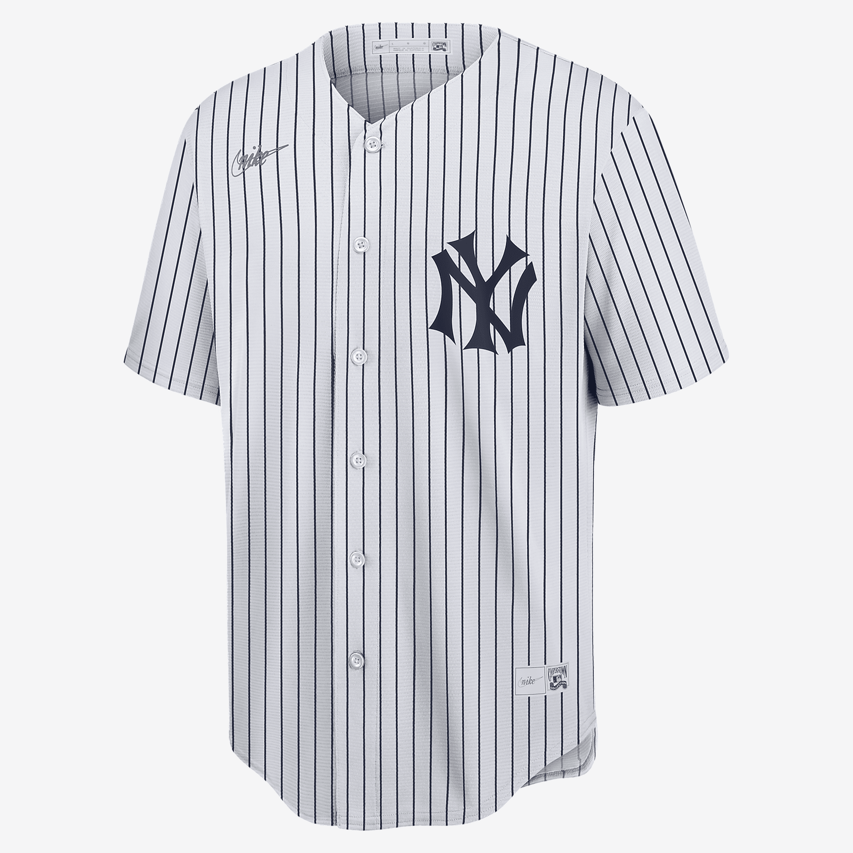 MLB New York Yankees (Babe Ruth) Men's Cooperstown Baseball Jersey - White/Navy - PersonalJerseys