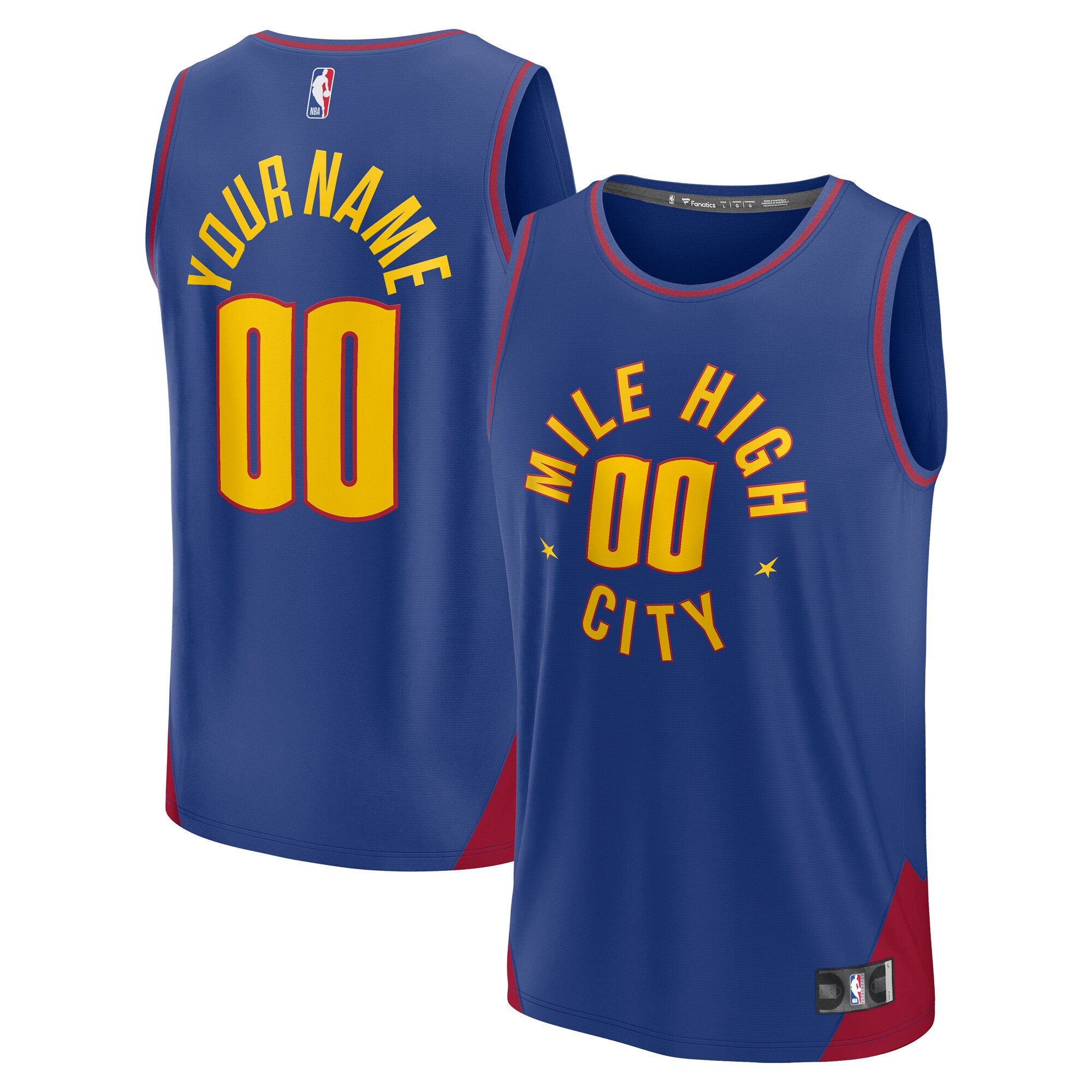 Denver Nuggets Fanatics Branded 2022/23 Fast Break Custom Replica Jersey - Blue - Statement Edition - PersonalJerseys