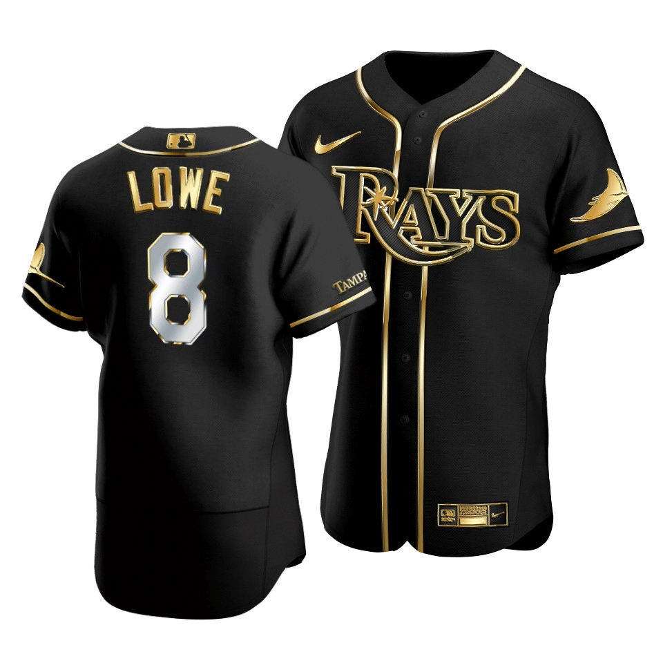 Men's Tampa Bay Rays Brandon Lowe #8 Gold Edition Black Jersey - Friend Lounge Store - Shop for All Things Jerseys Sports - PersonalJerseys